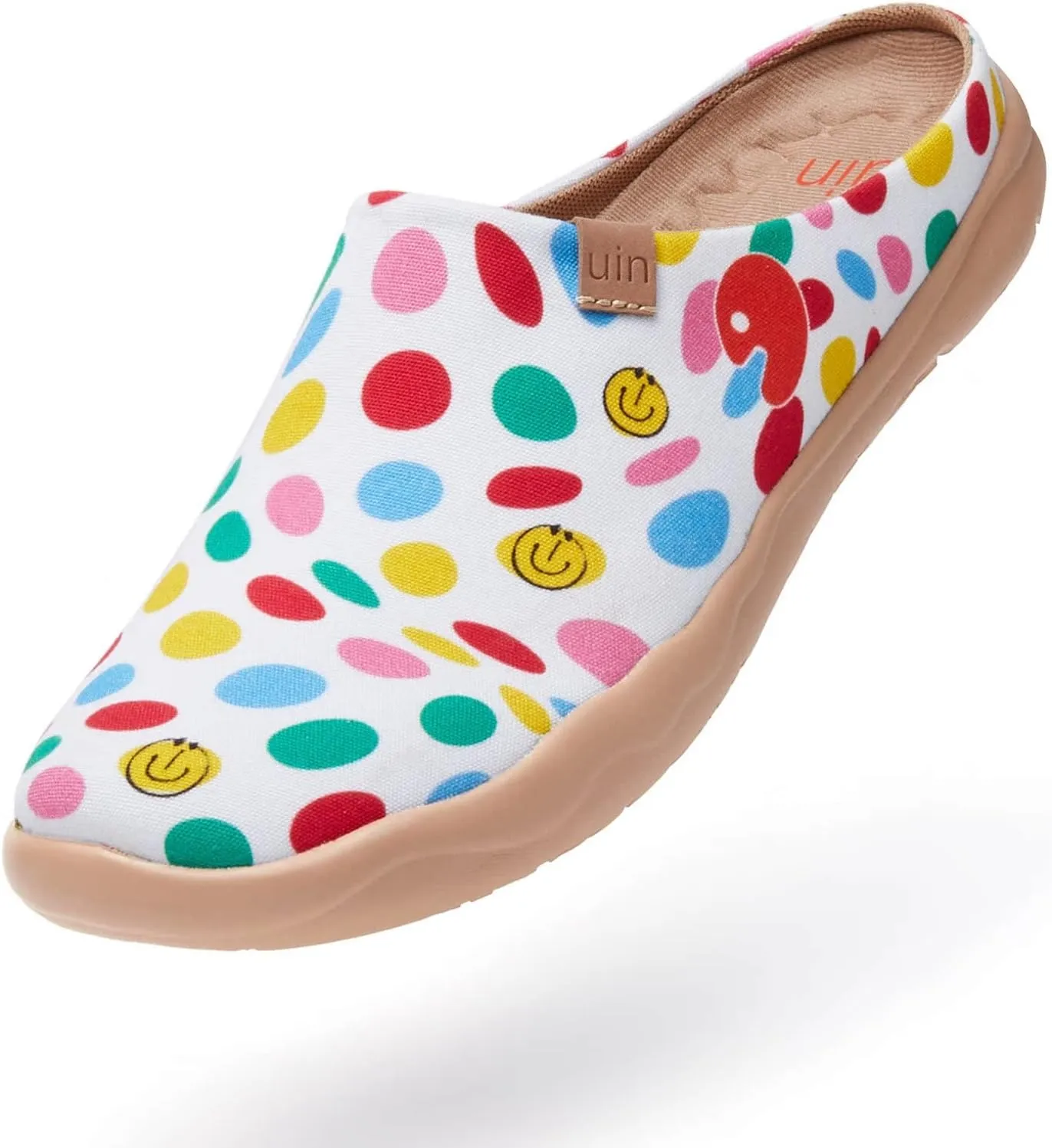 UIN Women's Slip On Mules Comfortable Flat Lightweight Wide Toe Clog Casual Art Painted Travel Shoes Malaga Series