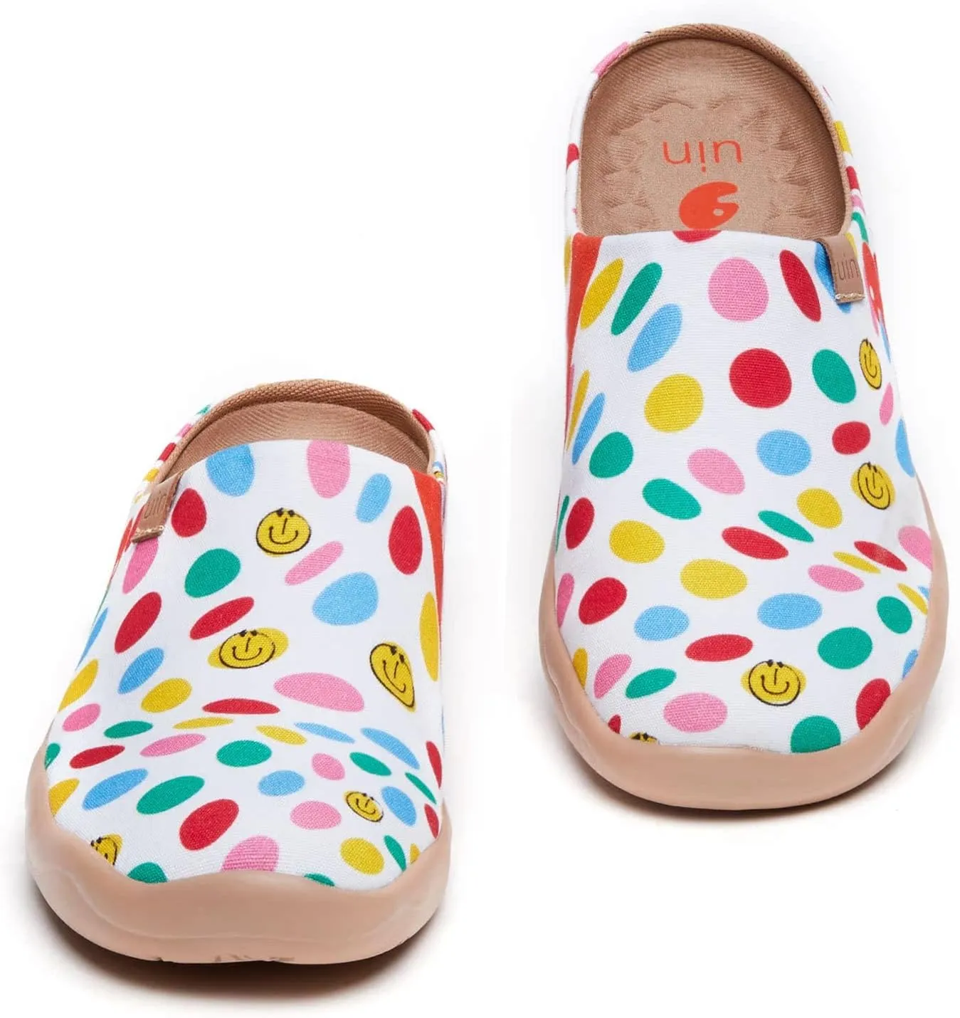 UIN Women's Slip On Mules Comfortable Flat Lightweight Wide Toe Clog Casual Art Painted Travel Shoes Malaga Series