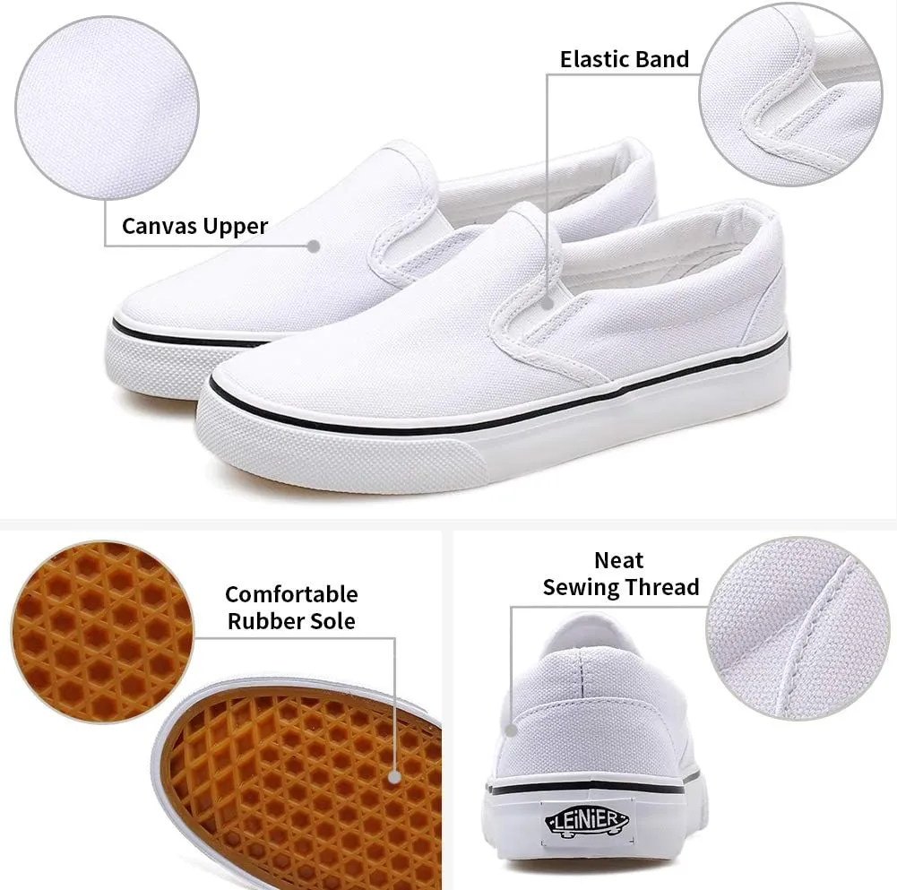 UJoowalk Womens Canvas Slip on Fashion Sneaker Skate Shoe