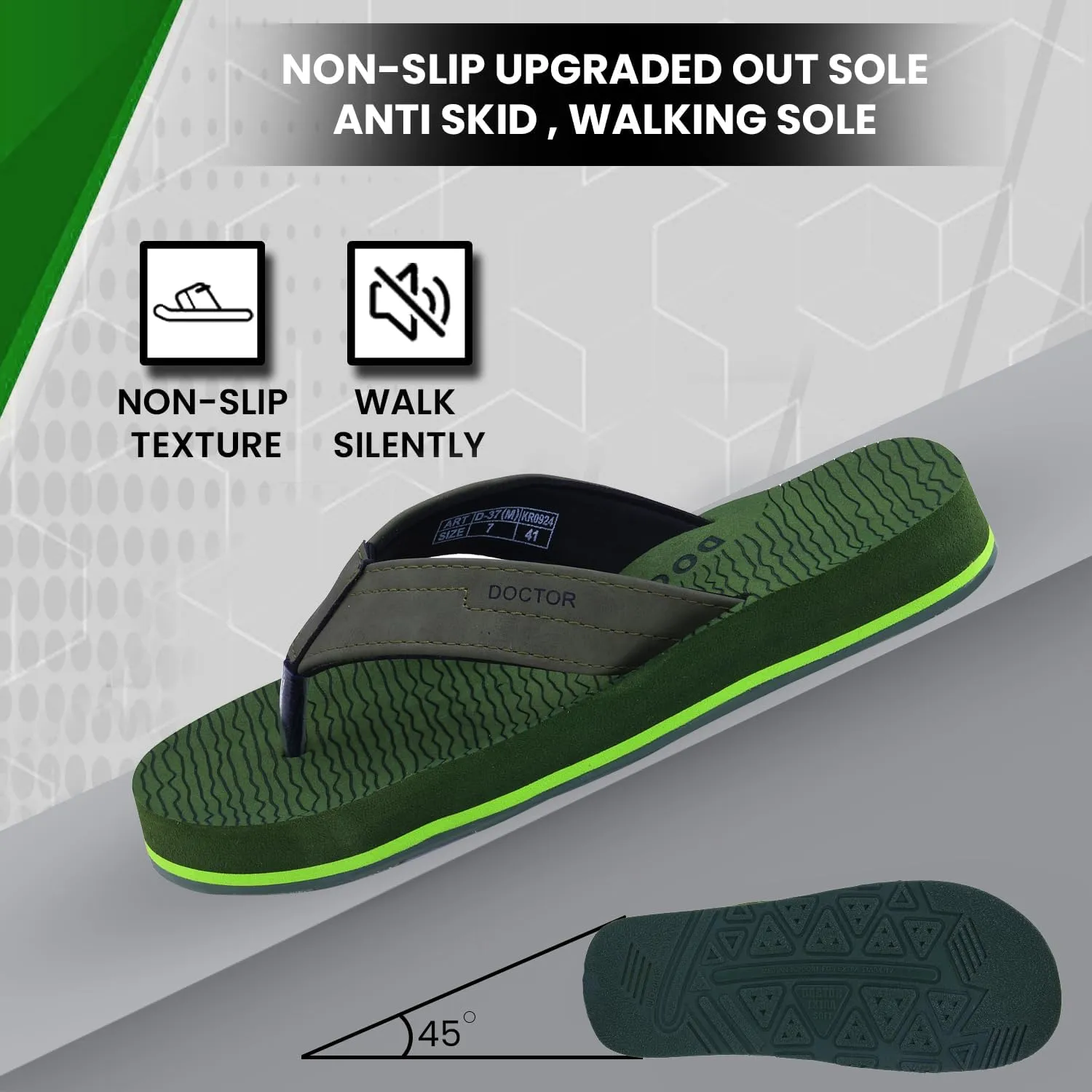 Ultra Cushion Slippers for Men's| Lightweight & Comfortable| Orthopedic & Diabetic| Casual & Stylish| Non-Slip Durable Mcr Dr Chappals & House Flip flops For Gent's & Boy’s D-37