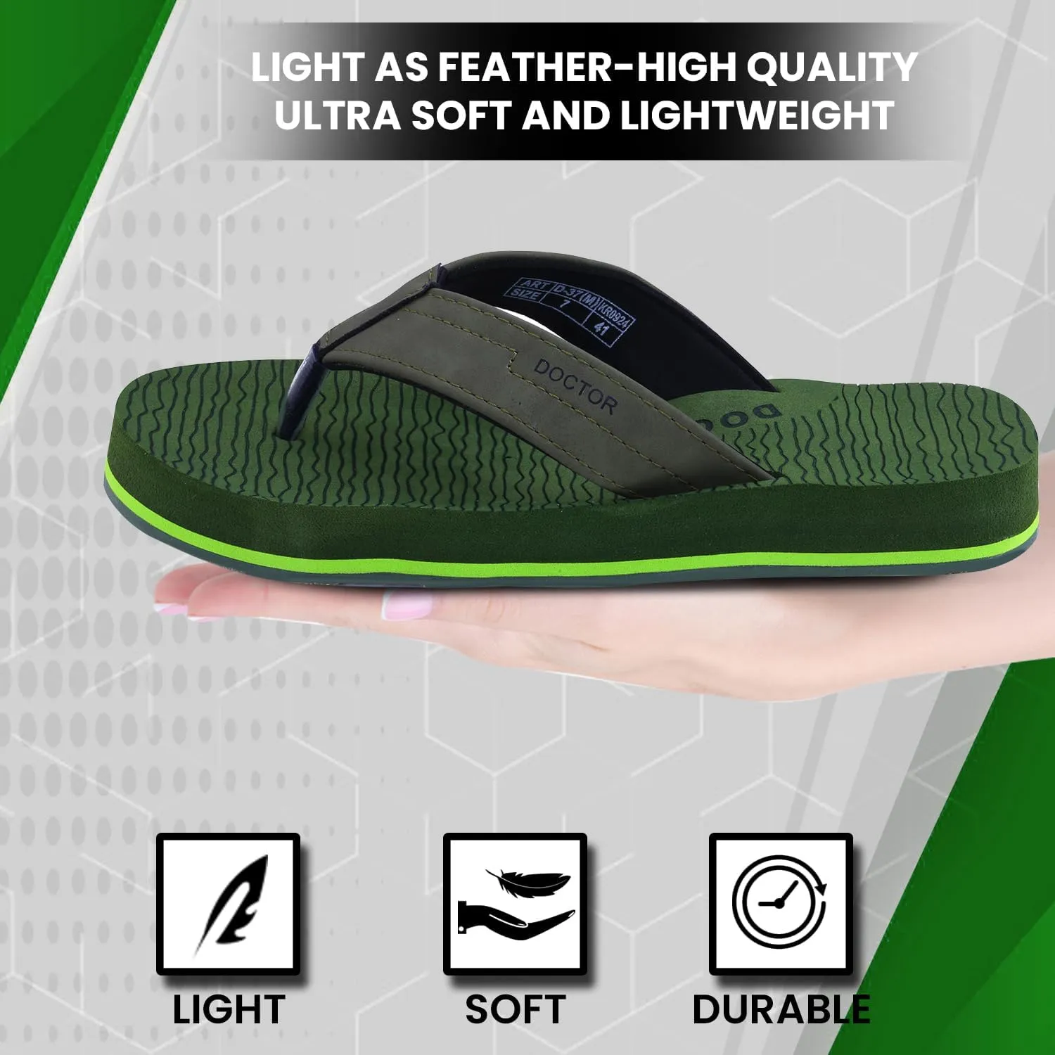 Ultra Cushion Slippers for Men's| Lightweight & Comfortable| Orthopedic & Diabetic| Casual & Stylish| Non-Slip Durable Mcr Dr Chappals & House Flip flops For Gent's & Boy’s D-37