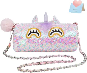 Unicorn Purse Pops Sequin Unicorn Toys Plush Animal Shaped Purse, Kids Fashion Handbags