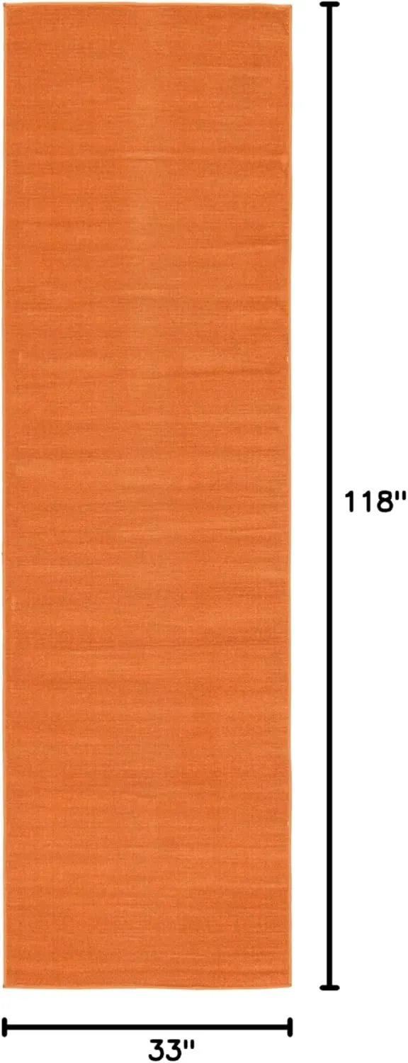 Unique Loom Williamsburg Collection Area Rug - Solid (2' 9" x 9' 10" Runner, Salmon)