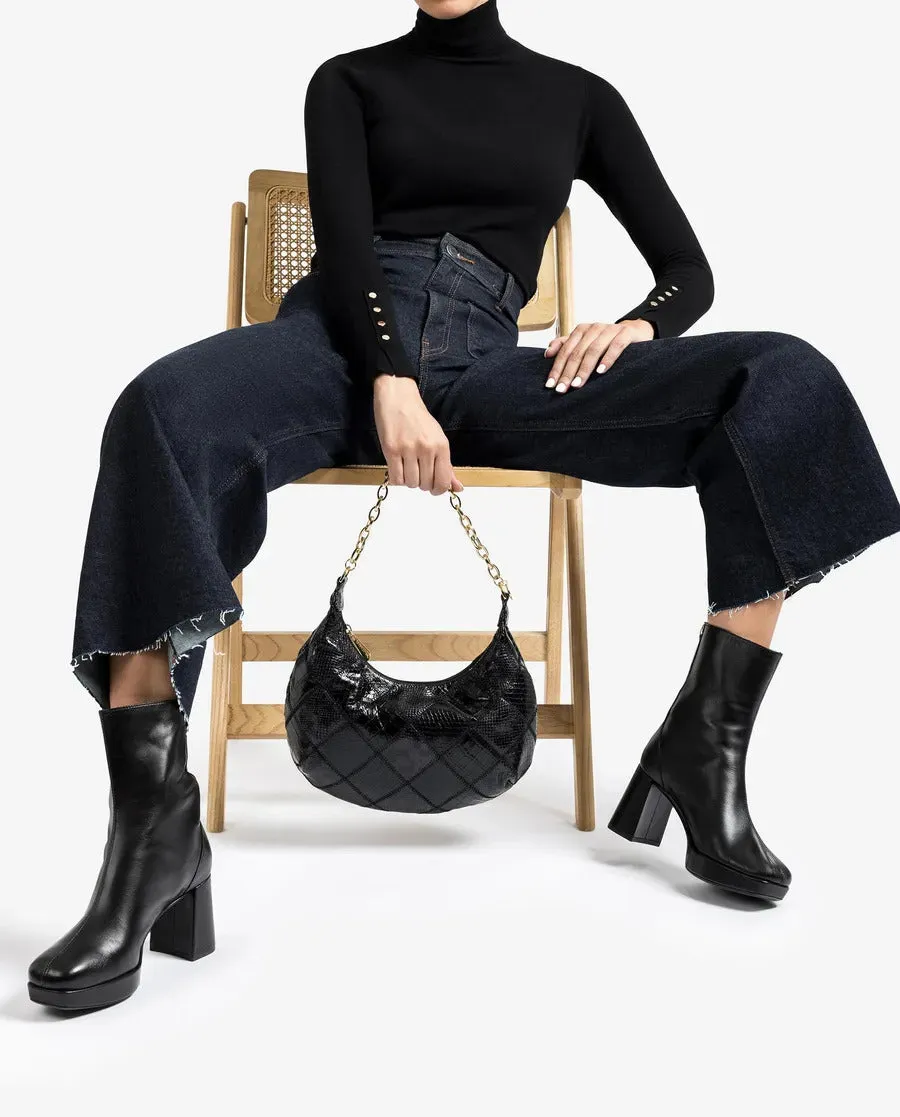 Unisa Matias Black Platform Ankle Boot
