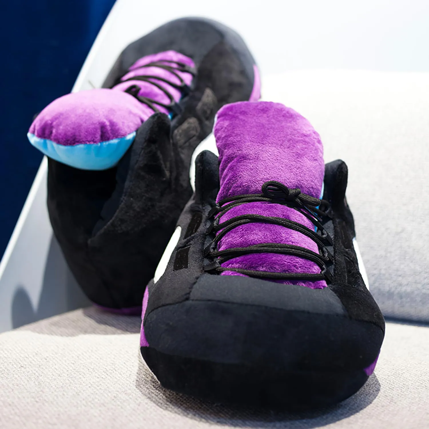 Unisex Cosy Trendy Big Sneaker Slippers Comfy Kicks Non Slip Sole Indoor House Plush Slippers - One Size Fits Most