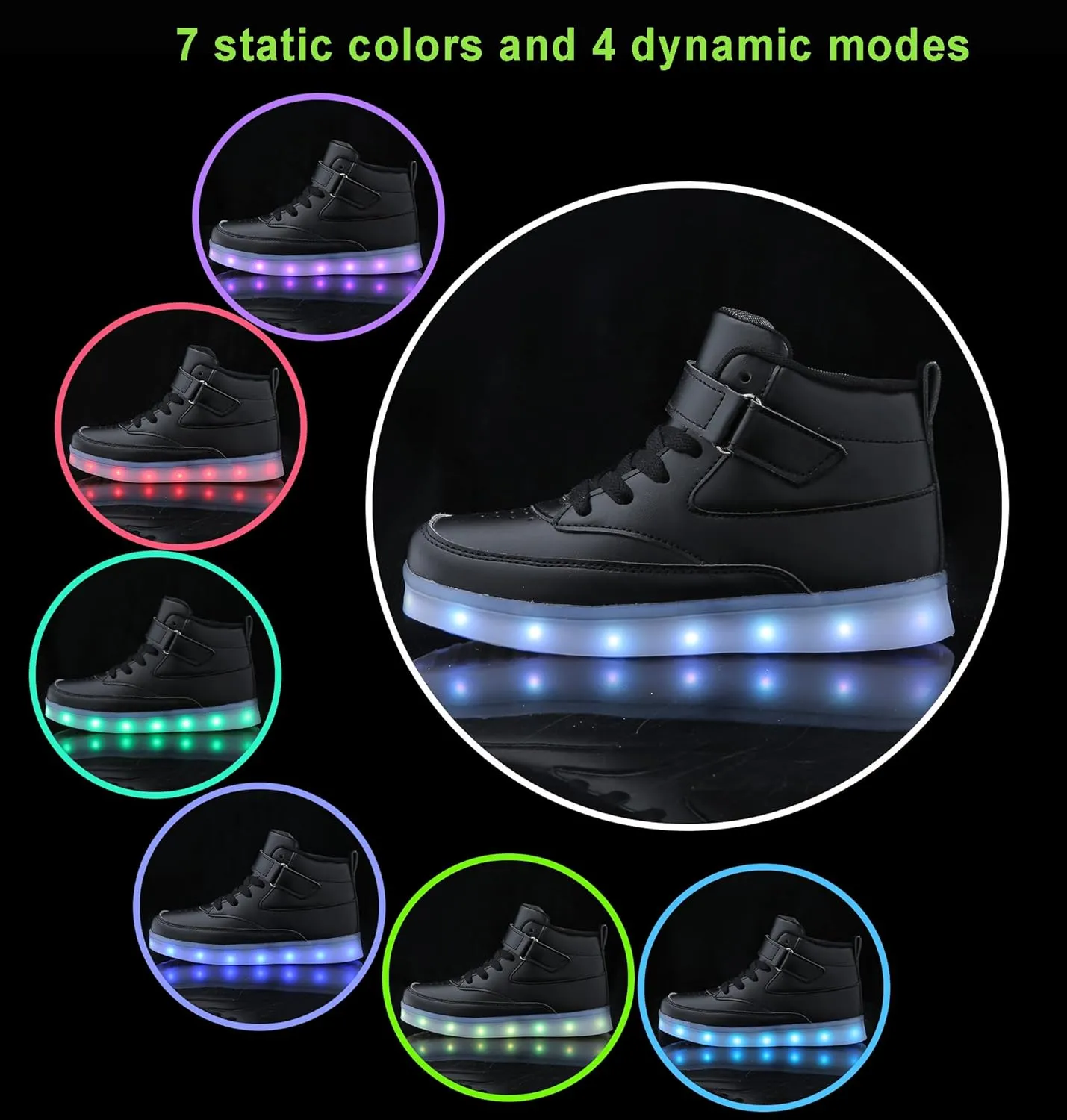 Unisex LED Shoes Light Up Shoes High Top Sneakers for Women Men