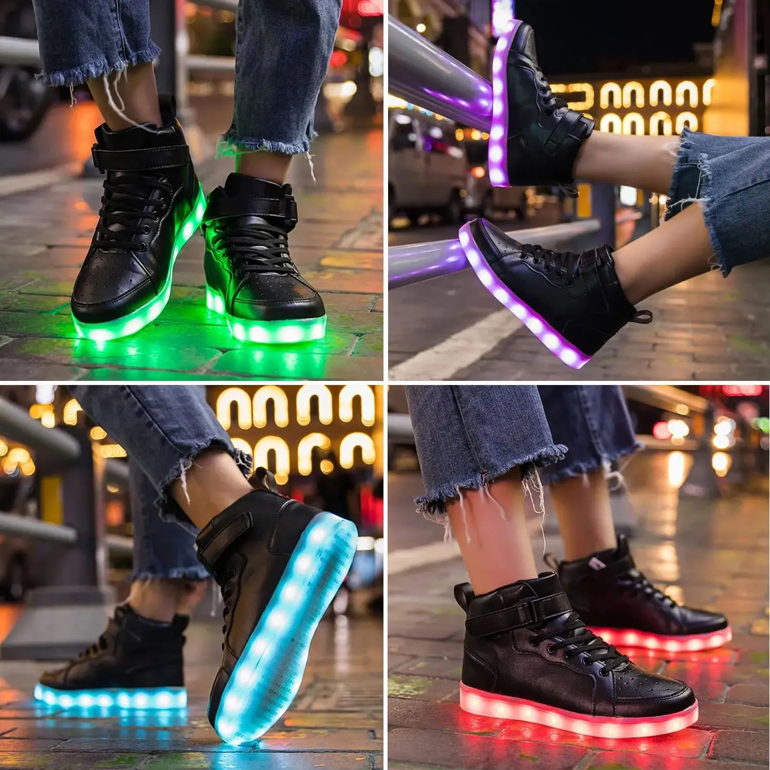 Unisex LED Shoes Light Up Shoes High Top Sneakers for Women Men