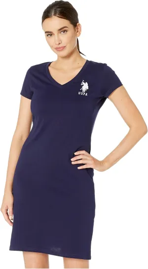 U.S. Polo Assn. Women's Deep V-Neck Tee Dress