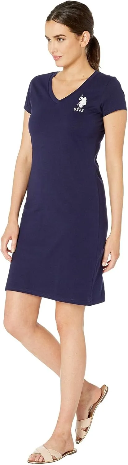 U.S. Polo Assn. Women's Deep V-Neck Tee Dress