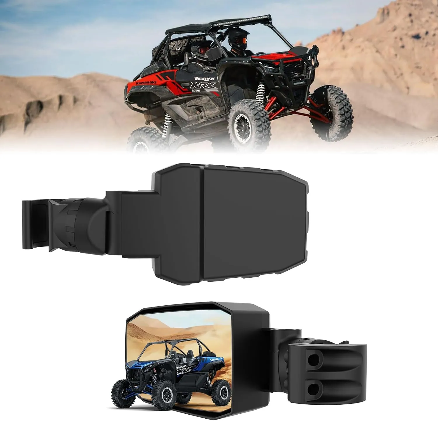 UTV Side Mirrors, Foldable Rearview Mirror for for 1.5"-2.0" Roll Cage, Compatible with Polaris RZR Ranger, Can-Am Maverick, Honda Pioneer, Kawasaki Mule, Yamaha