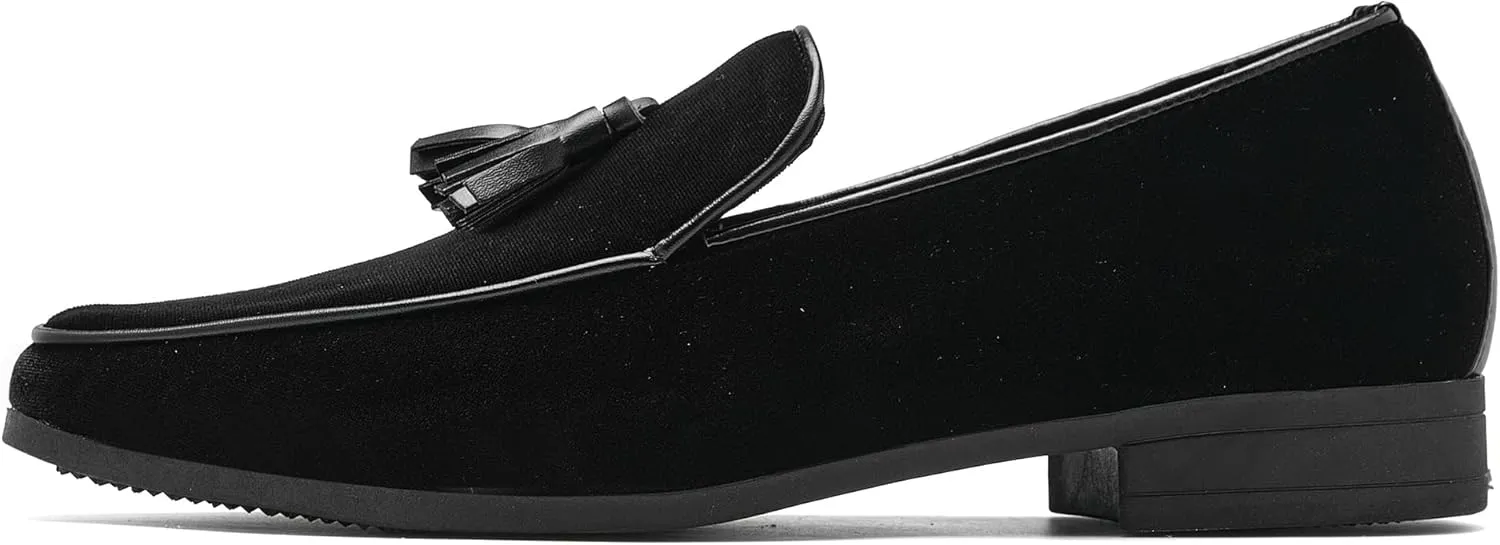 UUBARIS Mens Velvet Loafers Slip-on Dress Shoes Fashion Style Driving Shoes Classic Tuxedo Shoes Casual Oxford Shoes