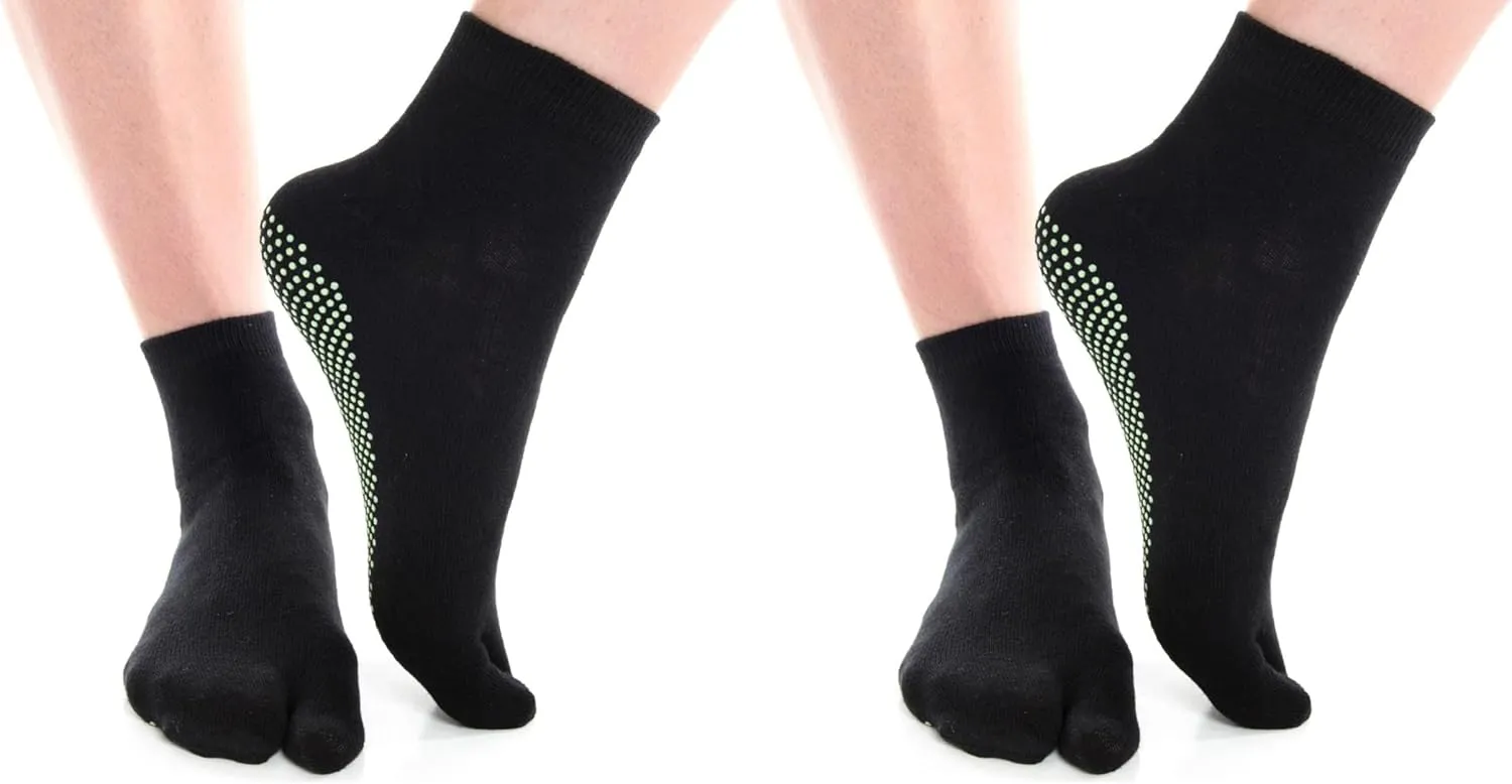 V-Toe Non-Slip Flip-Flop Socks - Tabi Split Toe Socks for Women & Men Size - Unisex Toes Separated Yoga Socks