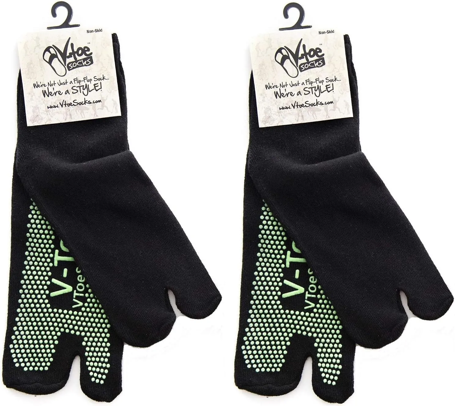 V-Toe Non-Slip Flip-Flop Socks - Tabi Split Toe Socks for Women & Men Size - Unisex Toes Separated Yoga Socks