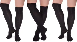 V-Toe Over The knee Split-Toe Socks Black Warm Women Size 5.5-10