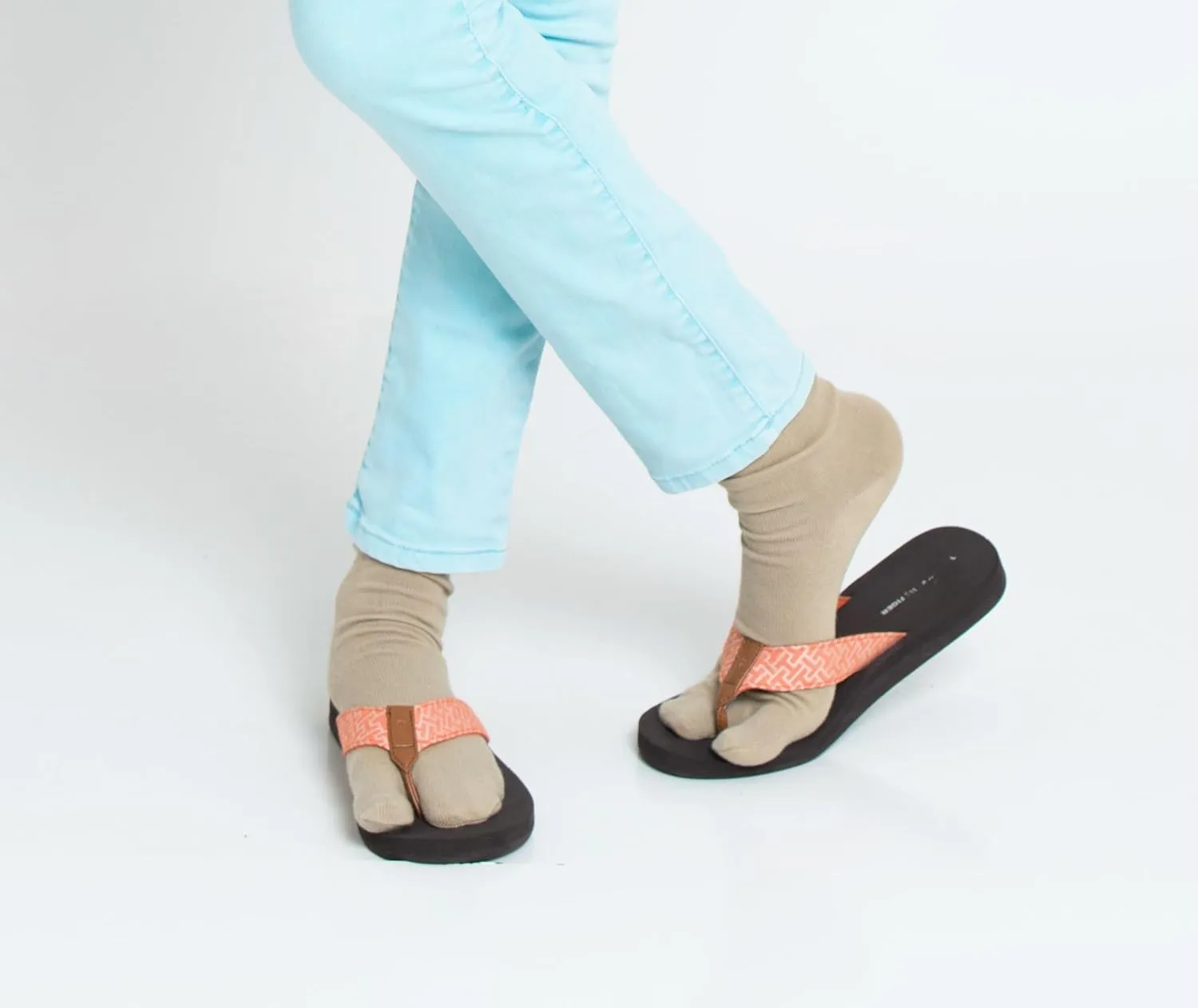V-Toe Split Toe Flip-Flop Socks Tabi Premium Cotton Blend Men Women Men's Japanese Toe Separated Flip-Flop 3 Pairs Pack