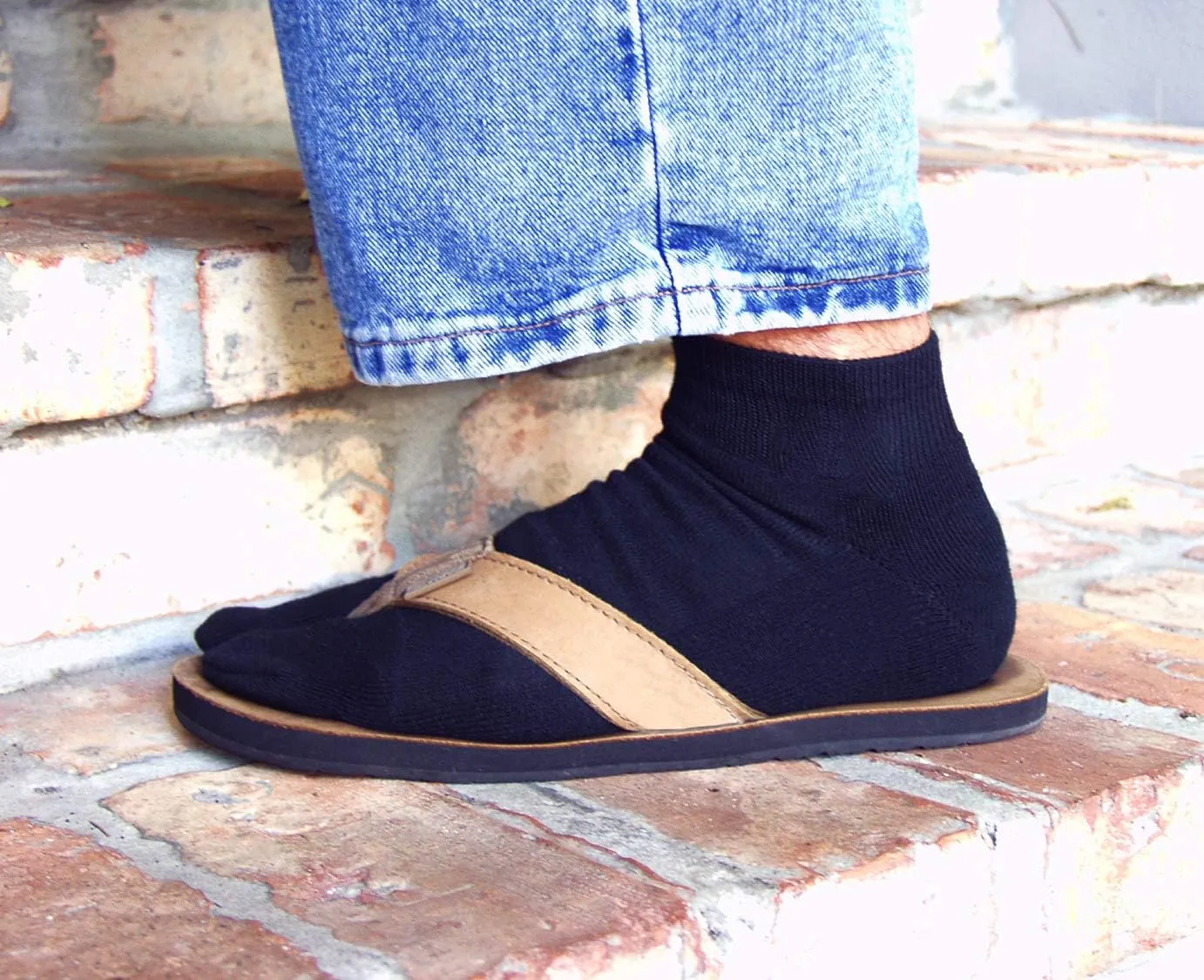 V-Toe Thick Quality Ankle Flip-Flop Socks - Tabi Split Toe Men Women Japanese 3 Pack