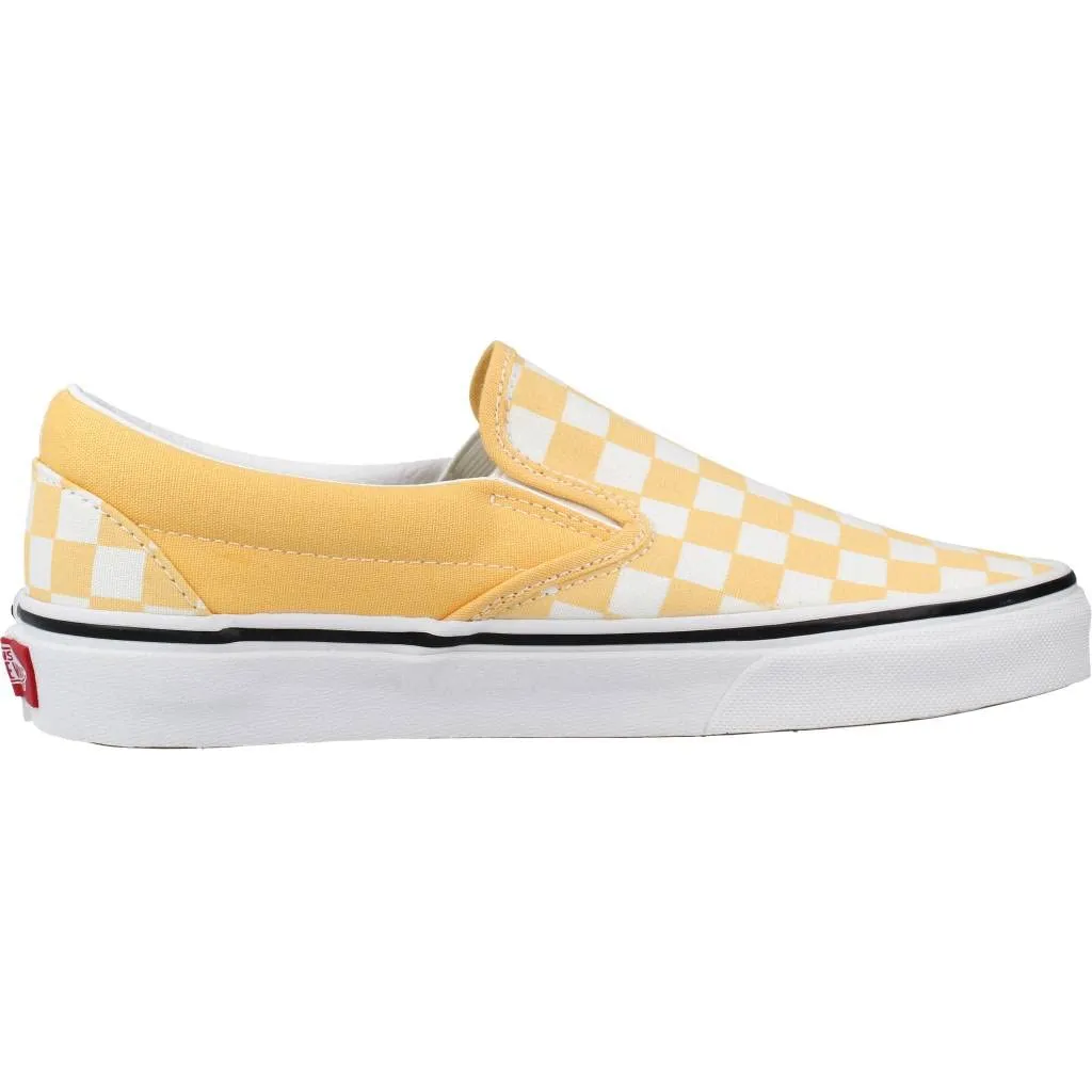 Vans unisex-adult Checkerboard Classic Slip-on 8.5 Women/7 Men Flax/True White
