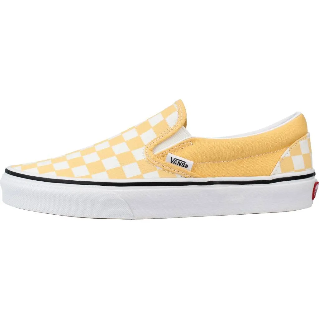 Vans unisex-adult Checkerboard Classic Slip-on 8.5 Women/7 Men Flax/True White