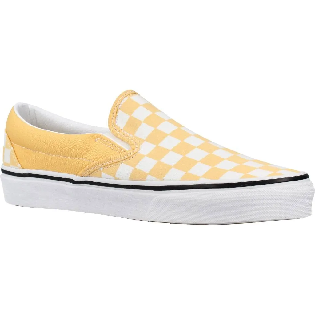 Vans unisex-adult Checkerboard Classic Slip-on 8.5 Women/7 Men Flax/True White