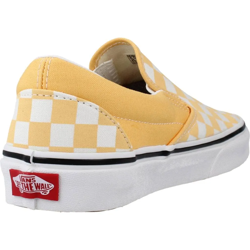 Vans unisex-adult Checkerboard Classic Slip-on 8.5 Women/7 Men Flax/True White