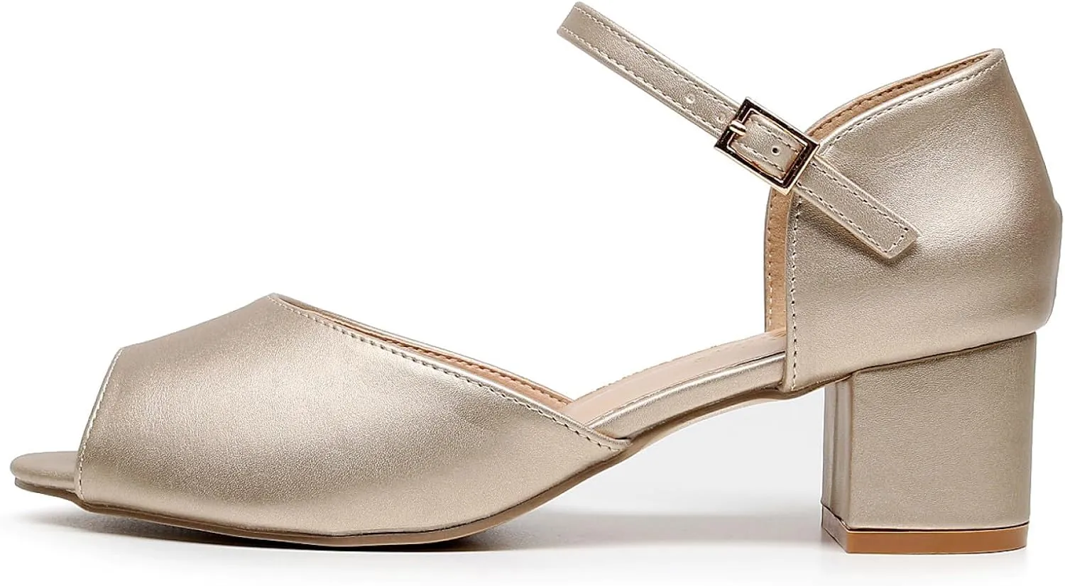 VenusCelia Women's Easy Going Strap Pump Chunky Heeled Sandal