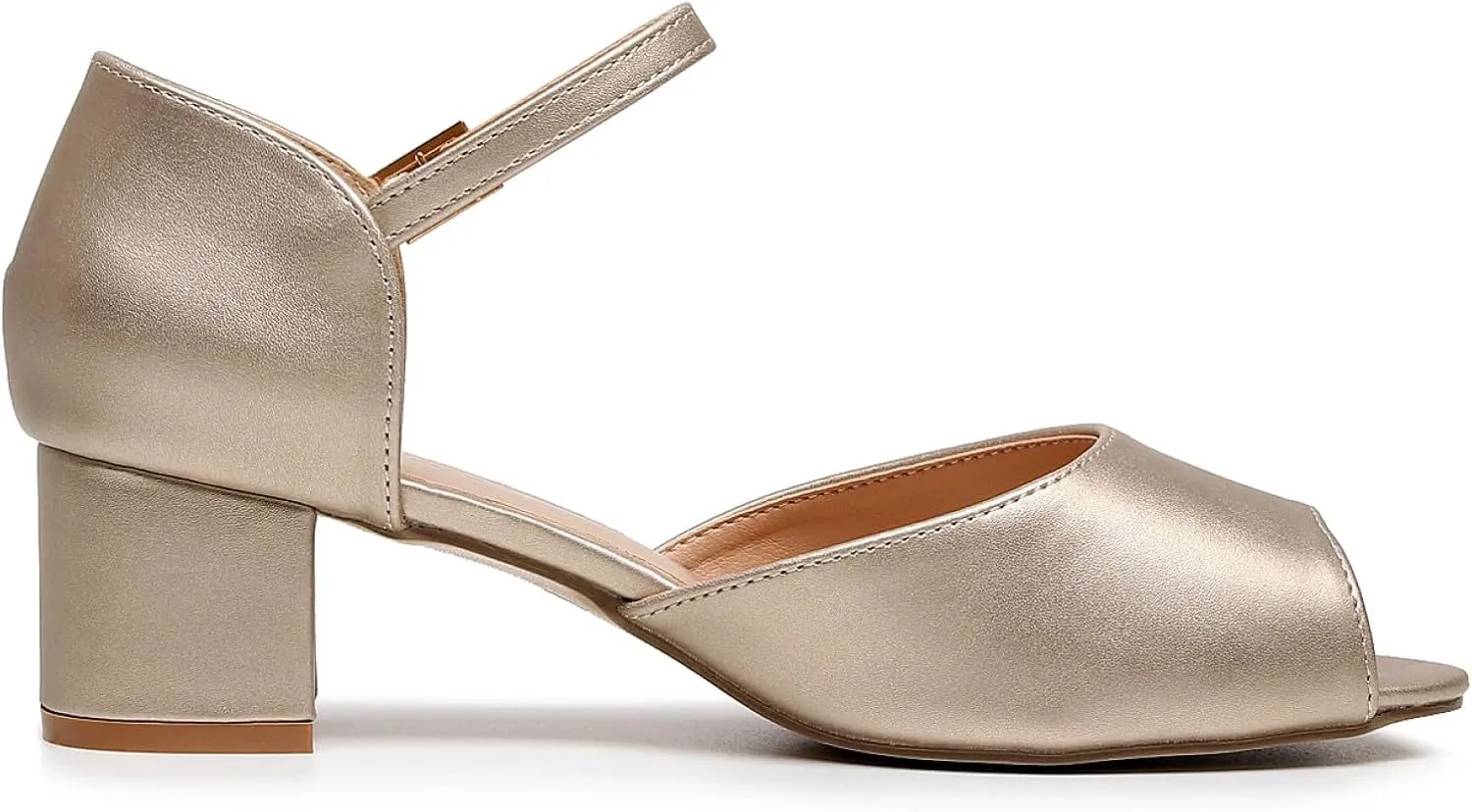 VenusCelia Women's Easy Going Strap Pump Chunky Heeled Sandal