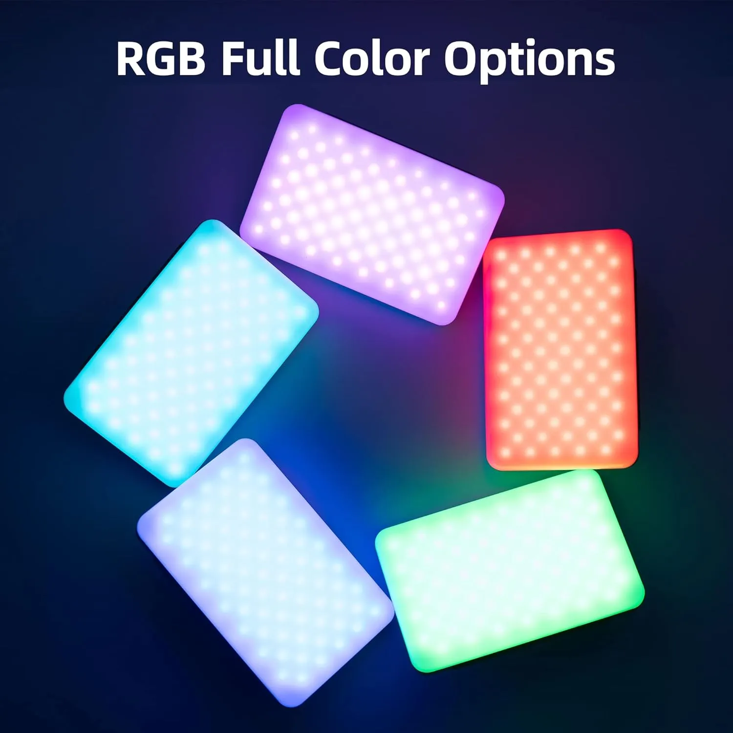 VILTROX RGB Led Panel Light, Smartphone Control Full Color On Camera LED Photography Light, 2600K-6800K Dimmable LED Video Light, with NP-F550 Battery (Sprite 15C)