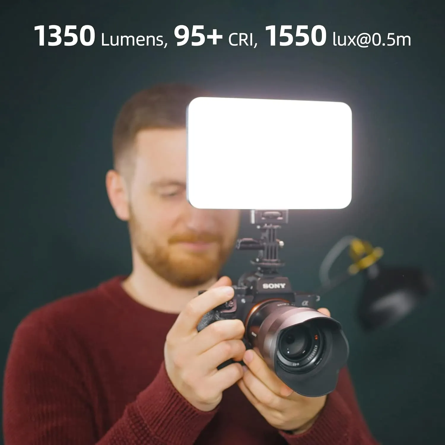VILTROX RGB Led Panel Light, Smartphone Control Full Color On Camera LED Photography Light, 2600K-6800K Dimmable LED Video Light, with NP-F550 Battery (Sprite 15C)