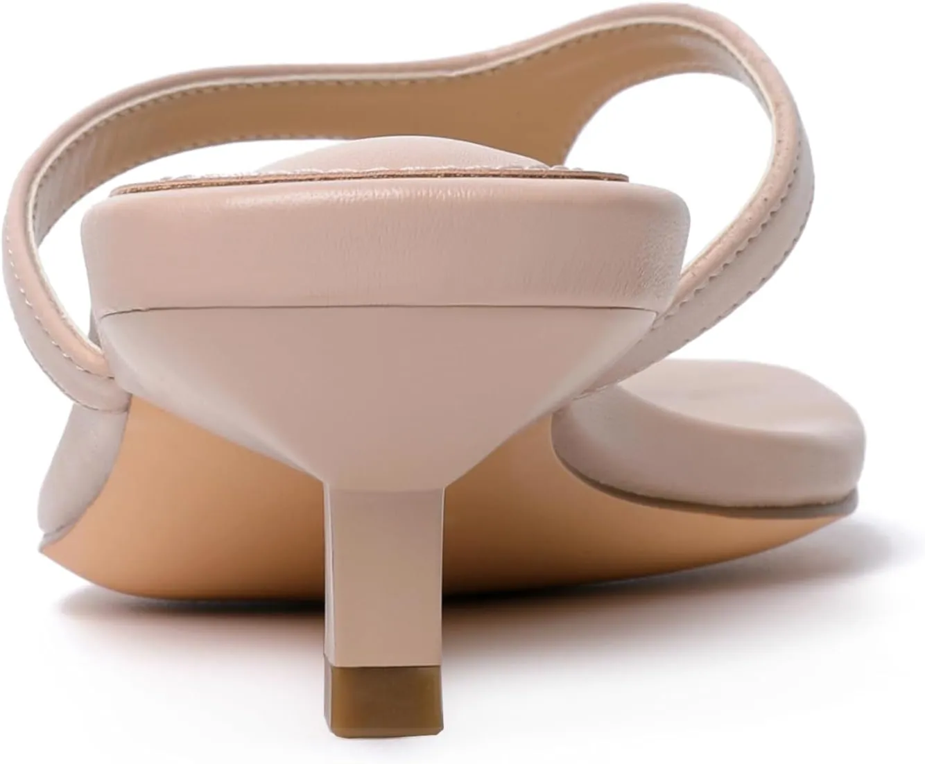vivianly Women's Flip Flops Kitten Heel Sandals Backless Slippers Stiletto Heel Pinch toe Sandals Slip on Slides Mules