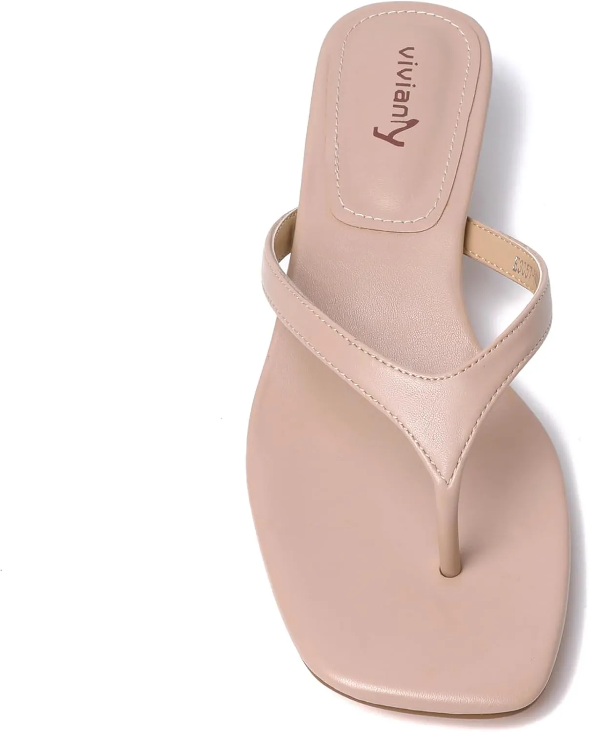vivianly Women's Flip Flops Kitten Heel Sandals Backless Slippers Stiletto Heel Pinch toe Sandals Slip on Slides Mules