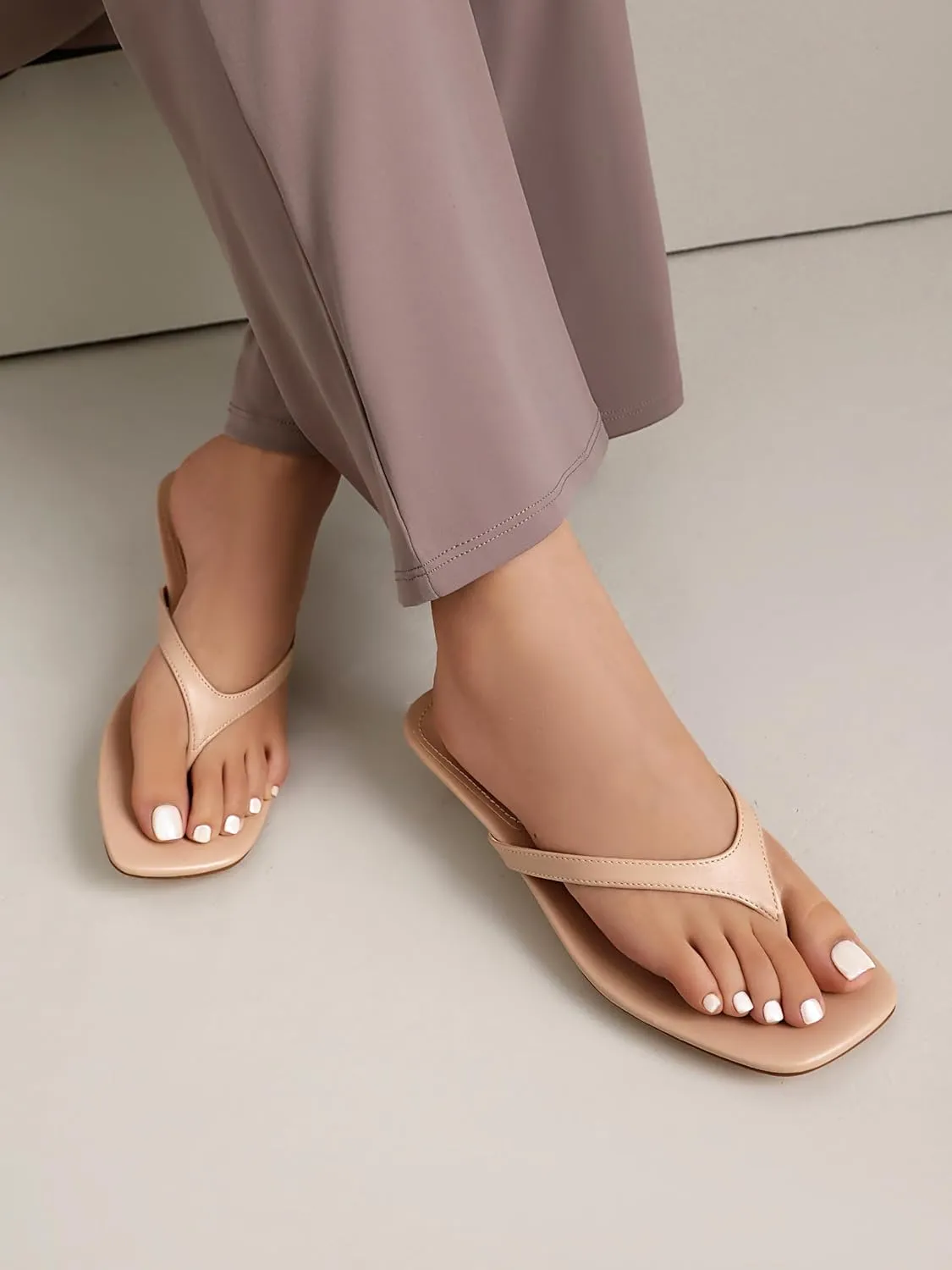 vivianly Women's Flip Flops Kitten Heel Sandals Backless Slippers Stiletto Heel Pinch toe Sandals Slip on Slides Mules