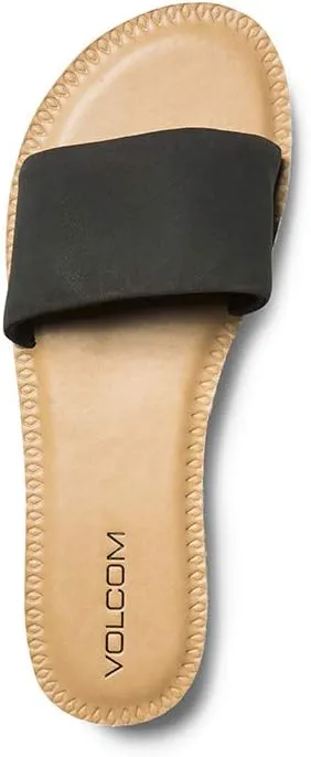Volcom Women's Simple Synthetic Leather Strap Slide Sandal