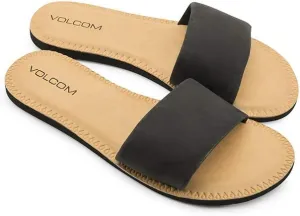 Volcom Women's Simple Synthetic Leather Strap Slide Sandal