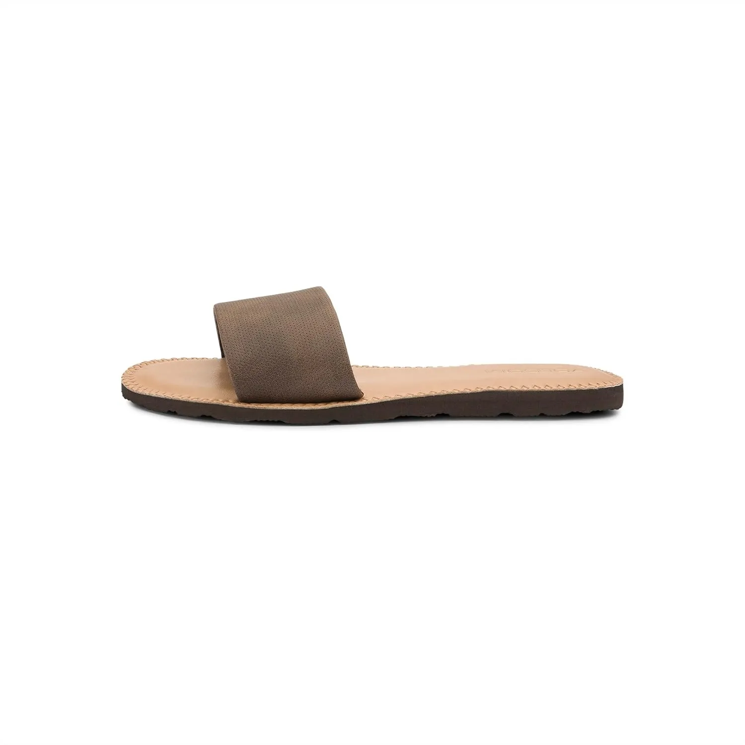 Volcom Women's Simple Synthetic Leather Strap Slide Sandal