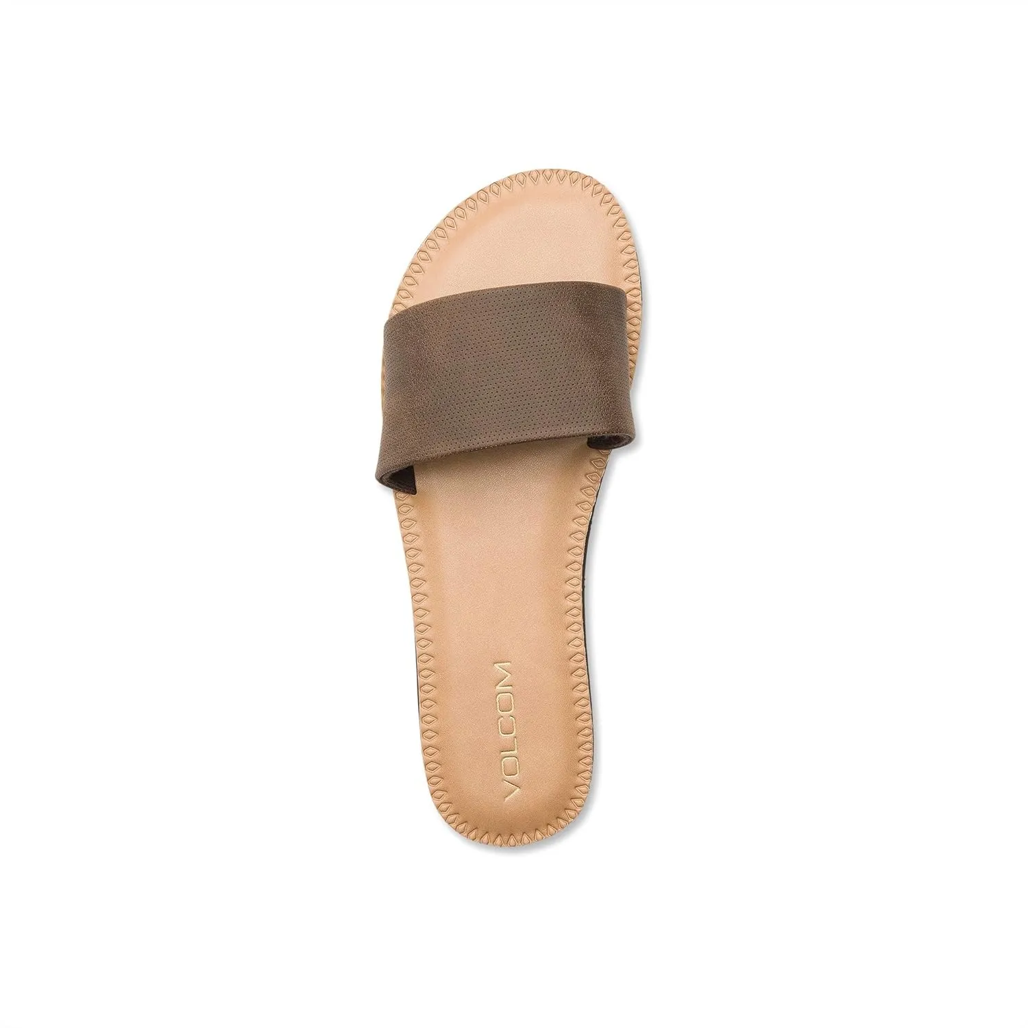 Volcom Women's Simple Synthetic Leather Strap Slide Sandal