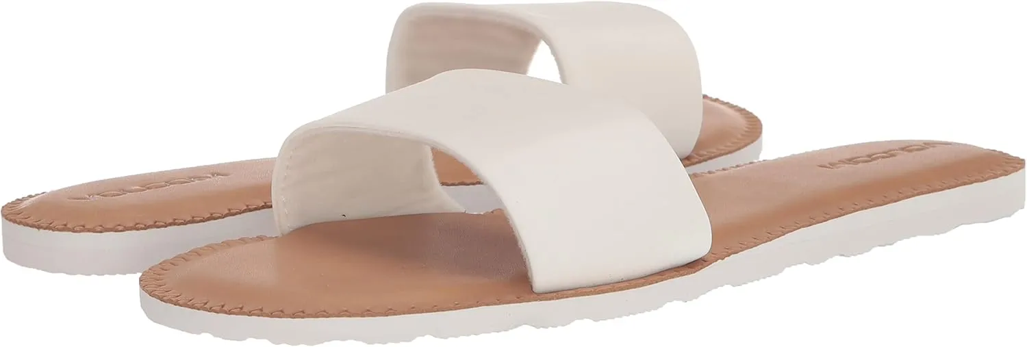 Volcom Women's Simple Synthetic Leather Strap Slide Sandal