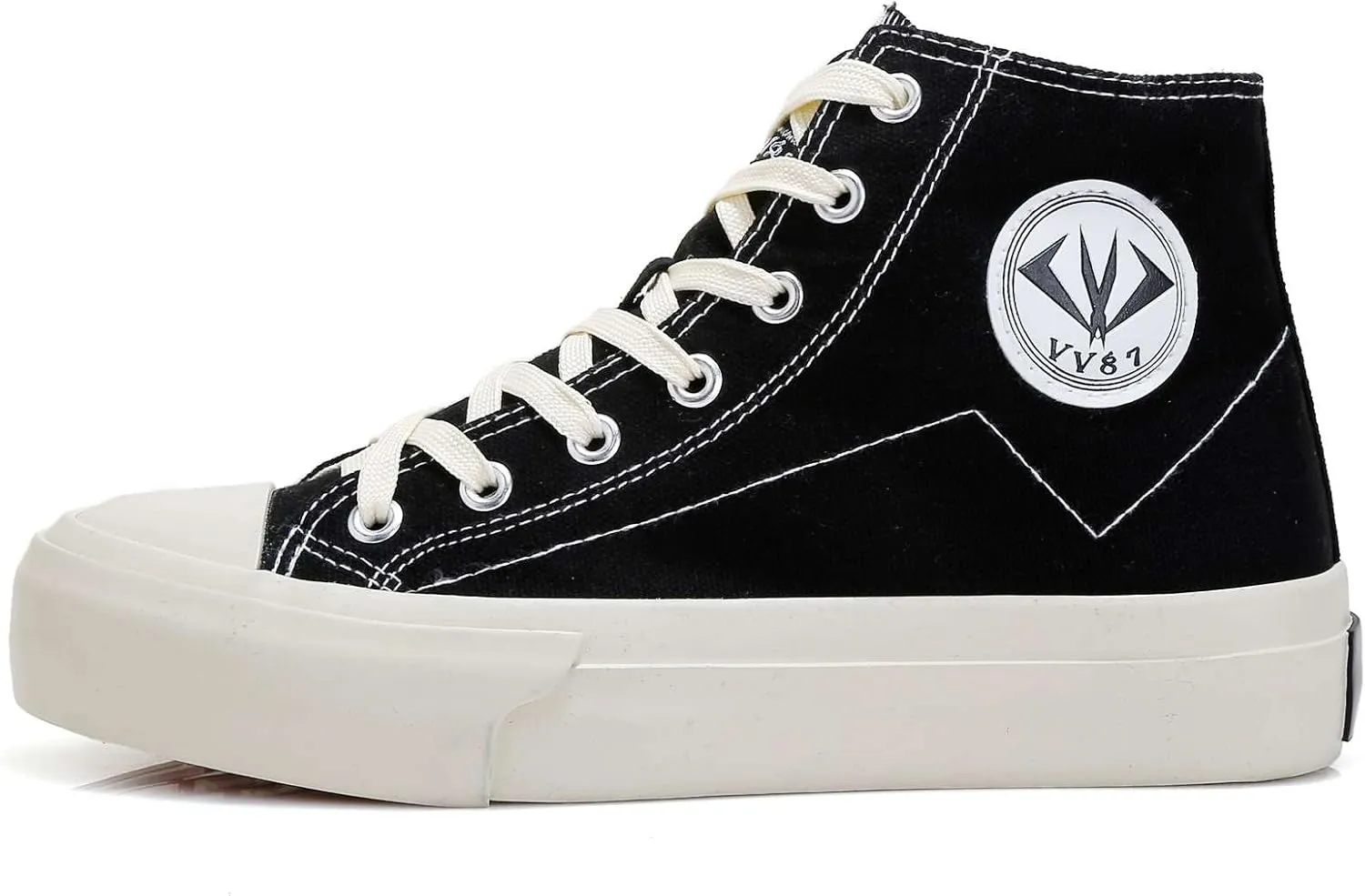 VV87 Unisex's High Top Classic Comfort Canvas Sneakers Stylish Lightweight Casual Walking Shoes
