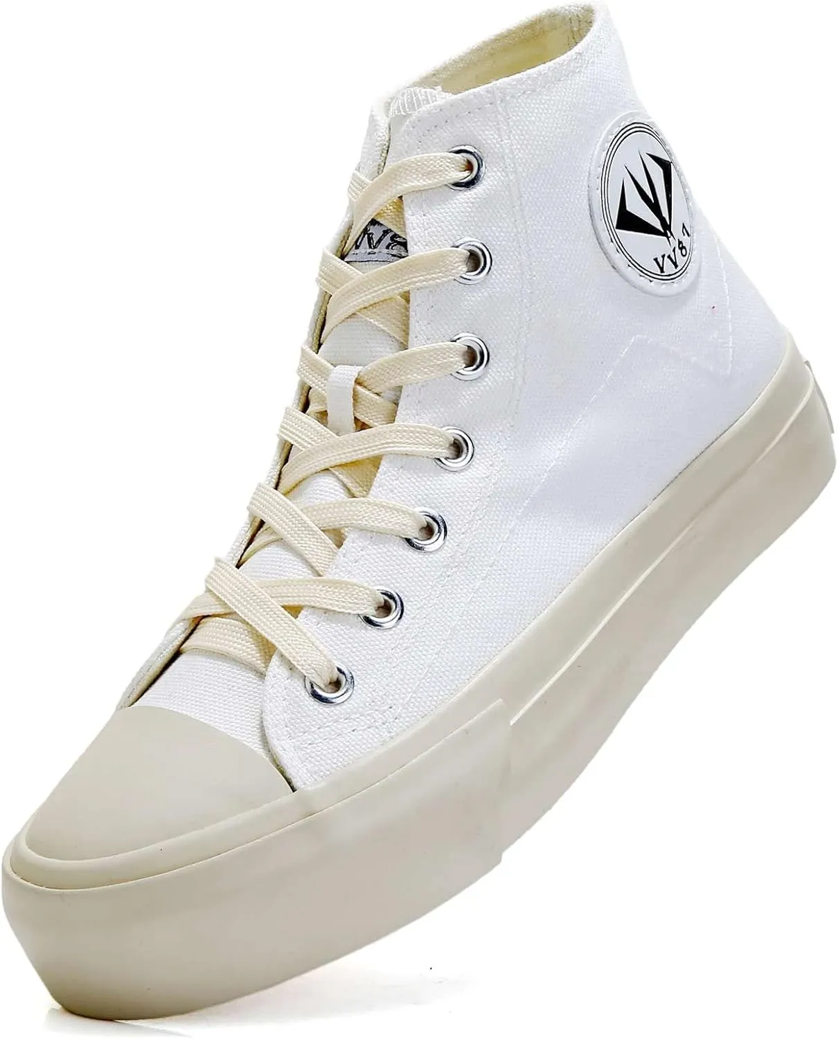 VV87 Unisex's High Top Classic Comfort Canvas Sneakers Stylish Lightweight Casual Walking Shoes