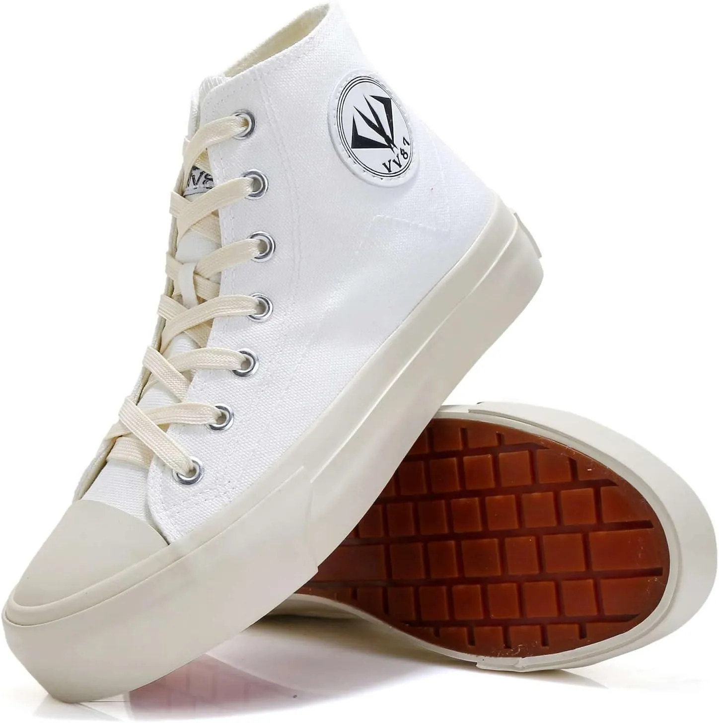 VV87 Unisex's High Top Classic Comfort Canvas Sneakers Stylish Lightweight Casual Walking Shoes