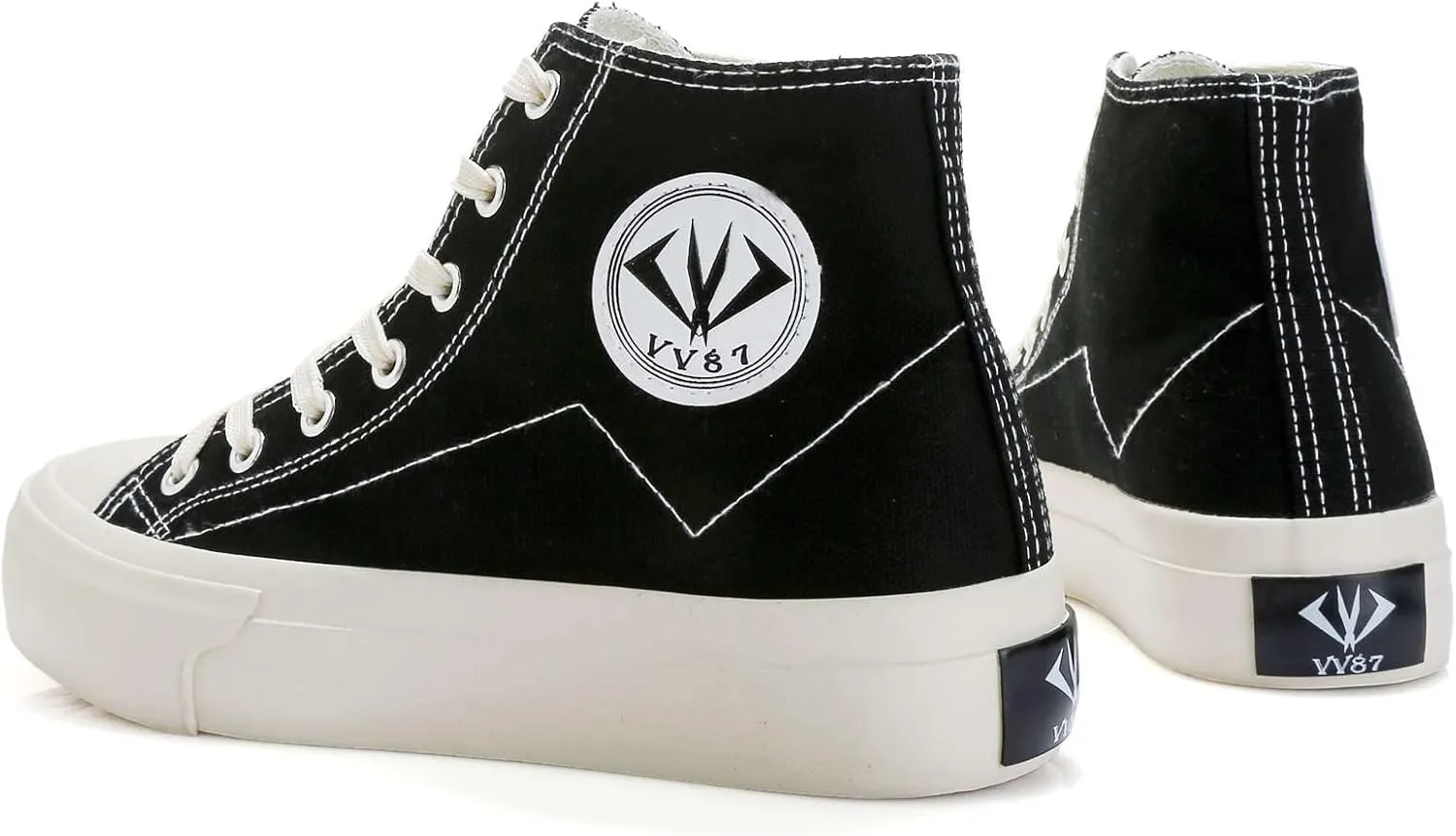 VV87 Unisex's High Top Classic Comfort Canvas Sneakers Stylish Lightweight Casual Walking Shoes