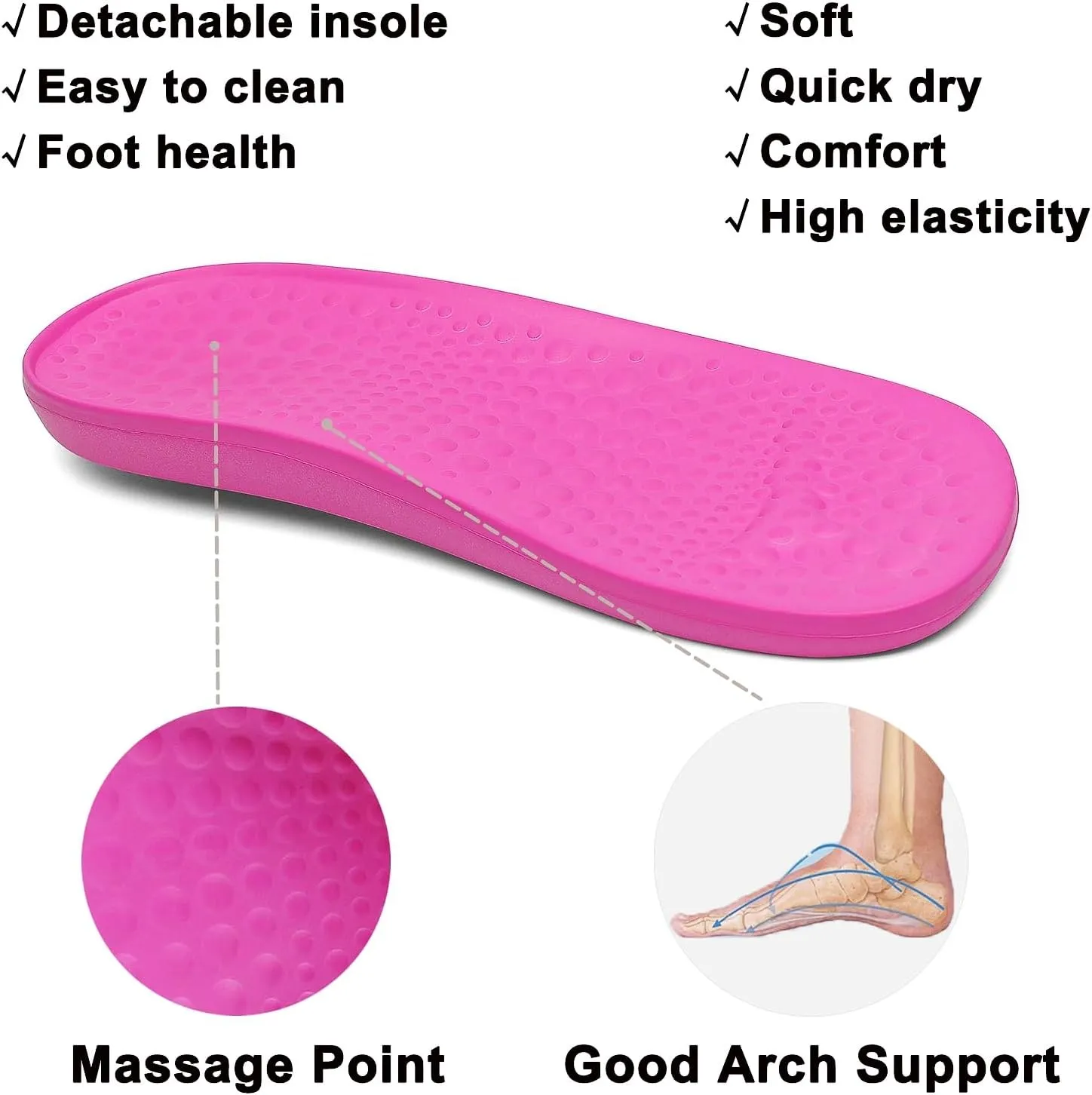 VZQ Women and Men Arch Support Clogs Slip-on Garden Shoes Outdoor Beach Slippers Sandals with Plantar Fasciitis Feet Cushion Insoles