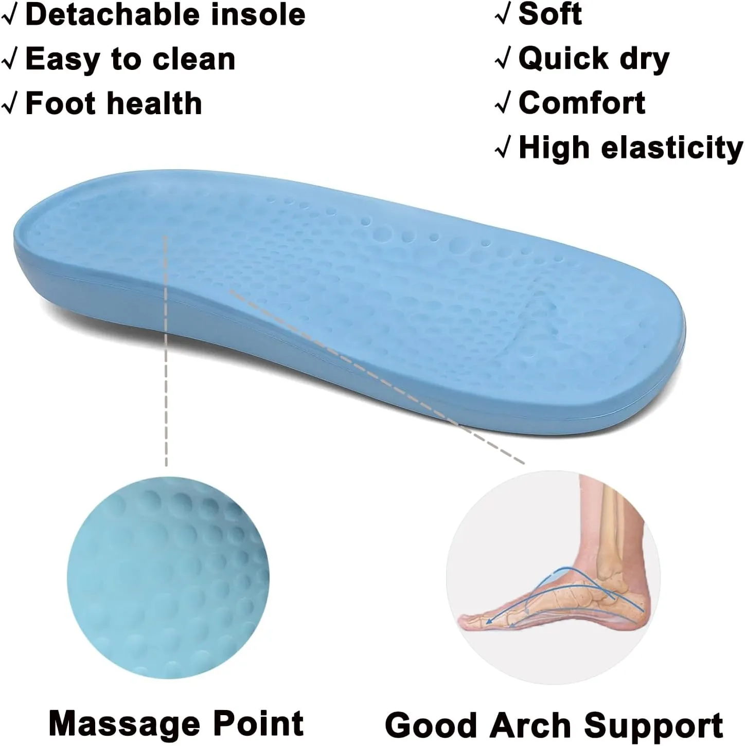 VZQ Women and Men Arch Support Clogs Slip-on Garden Shoes Outdoor Beach Slippers Sandals with Plantar Fasciitis Feet Cushion Insoles
