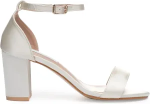 Wedding Block Heels for Bride, Silk Satin Wedding Shoes, Stylish Comfortable Dancing Pumps