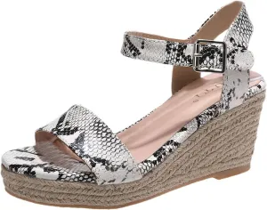 Wedge Sandals for Women Non Slip Platform Ankle Strap Sandals Open Toe Slingback All-Match Shoes Ladies Elegant Working Shopping Shoes for Summer Dressy