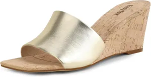Wedge Sandals for Women Open Toe Wedge Heels Womens High Heel Sandal Square Toe Heeled Wedge Sandals Wood Grain Slip on Wedge Mules