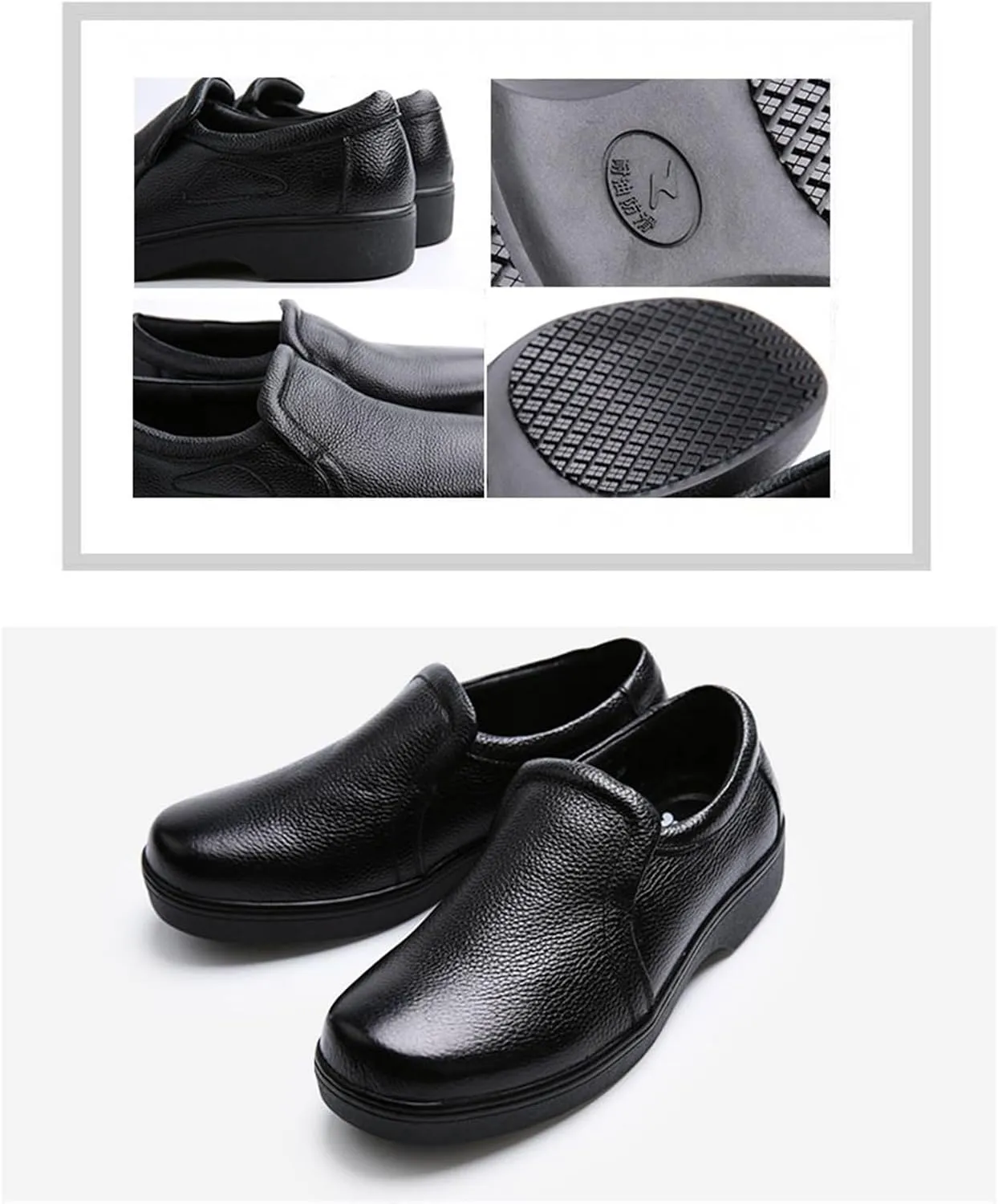Wide Chef Shoes Men's, Men Fashion Slip Resistant Waterproof Chef Kitchen Kitchen Shoes, Comfortable Breathable Slip-On Garden Work Clog, for Kitchen, Restaurant, Garden
