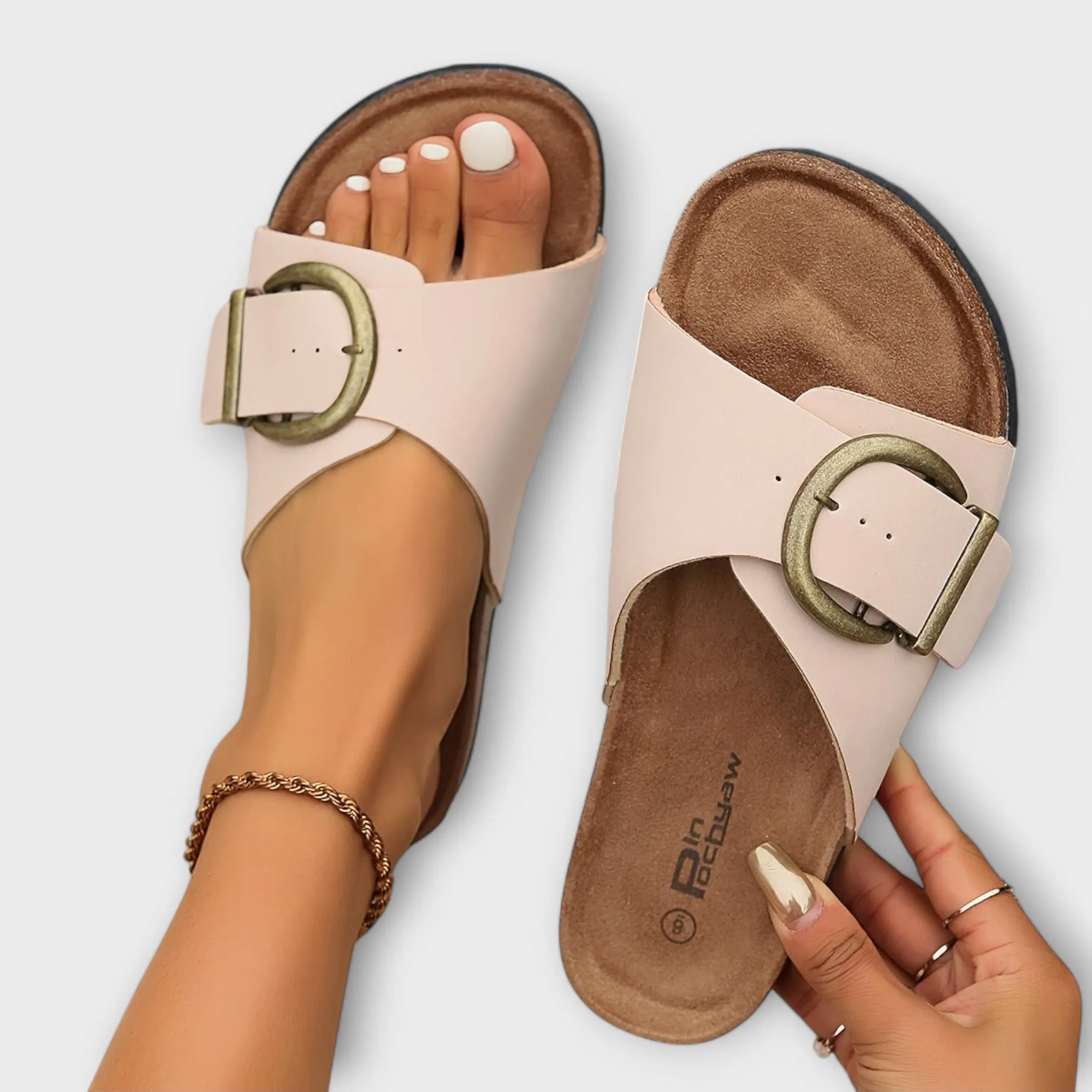 Winona – Buckled Slip-On Sandals