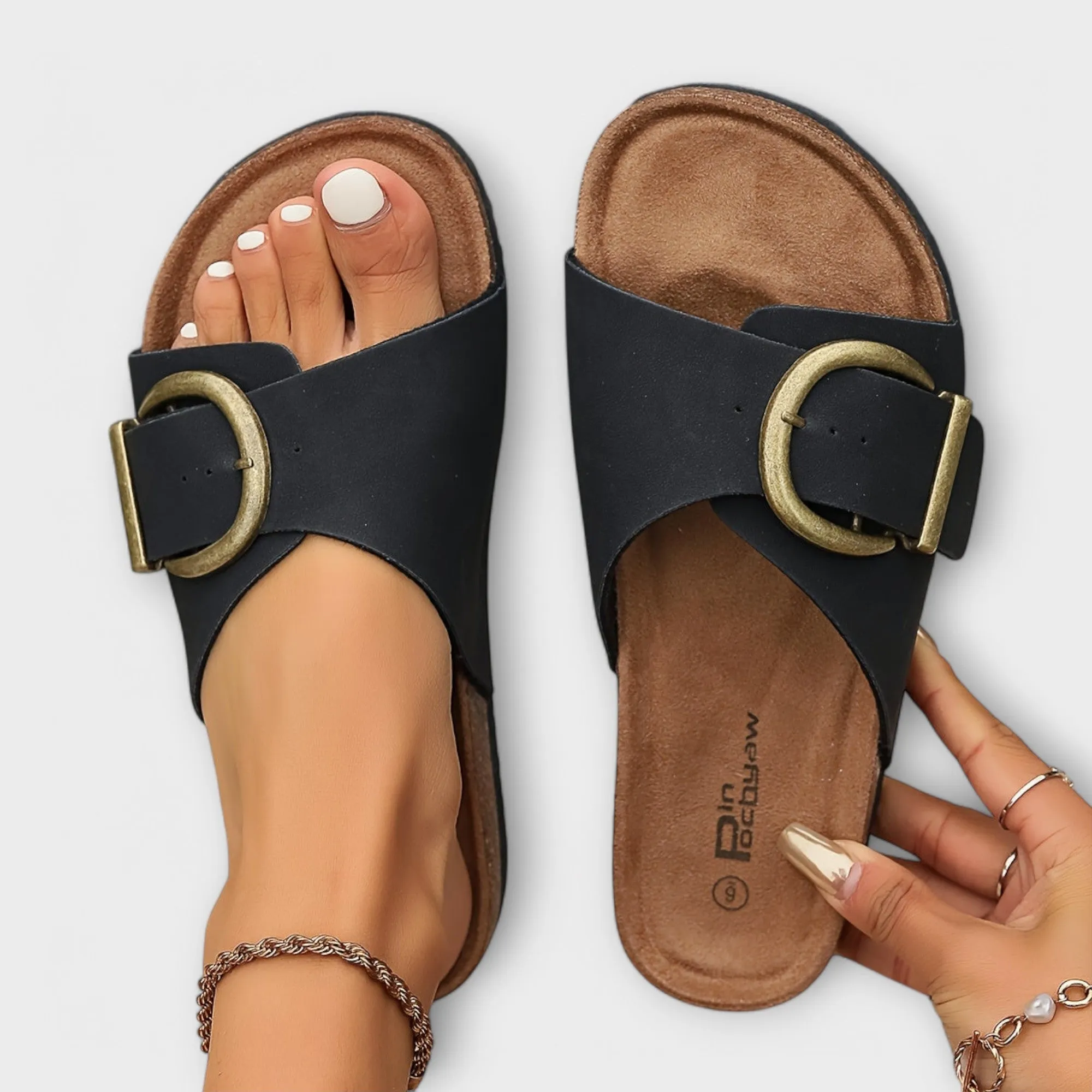 Winona – Buckled Slip-On Sandals