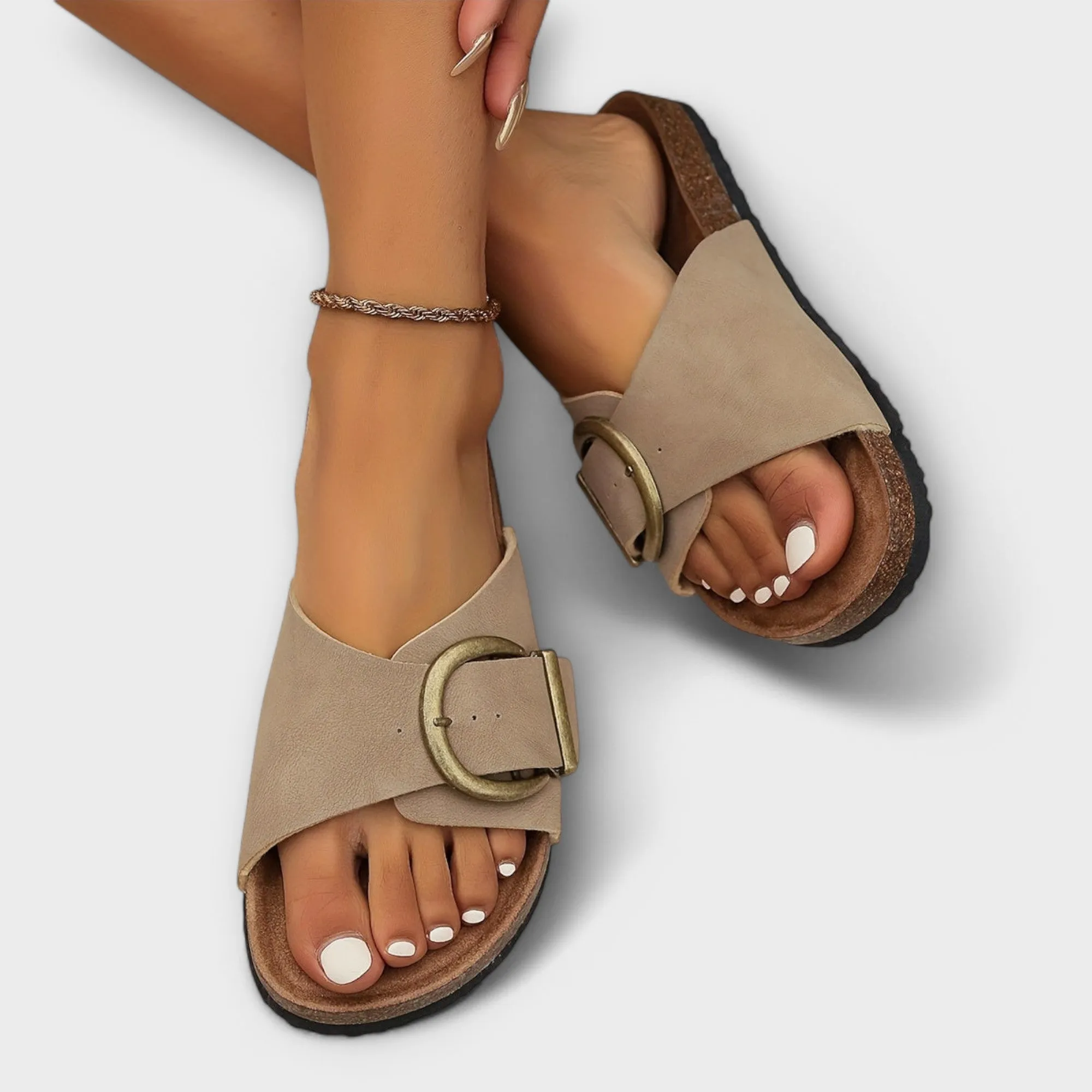 Winona – Buckled Slip-On Sandals