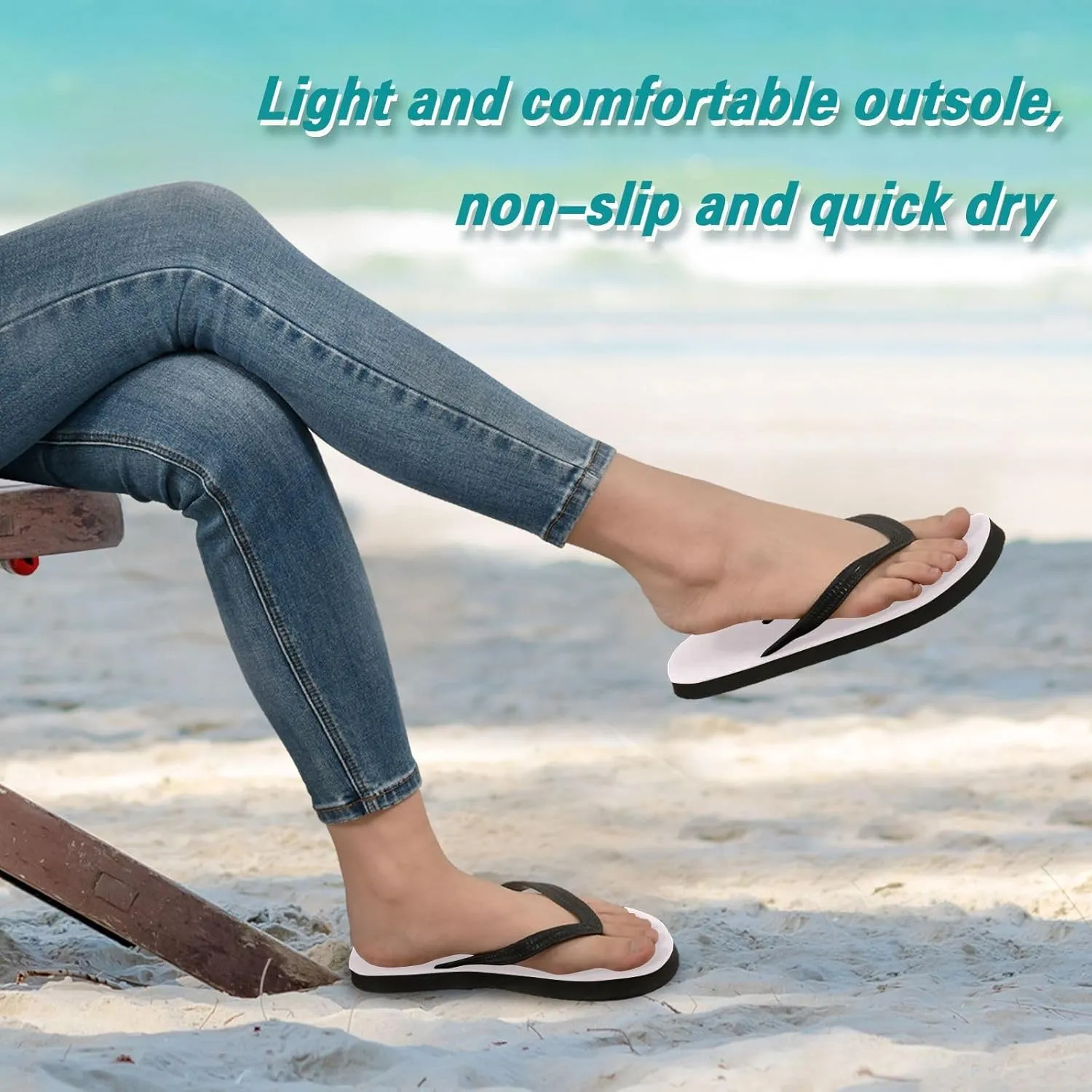 Women Beach Summer Casual Flip Flop BeigeQuick Dry Sandals Slipper for Men Beige